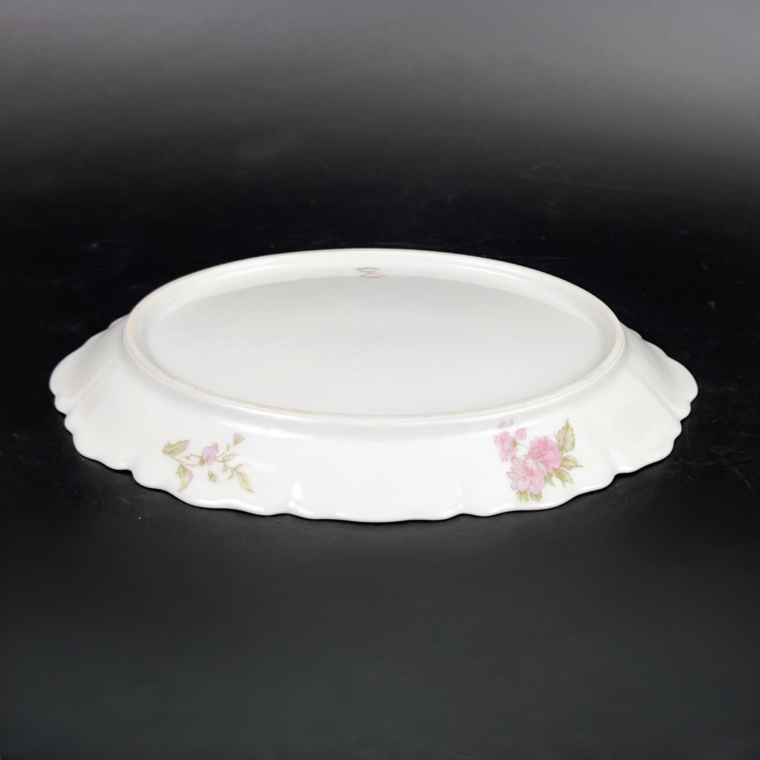 Antique Haviland Limoges Platter: Pink Roses, Gold Laurel Wreaths (12 inch) - Image 9
