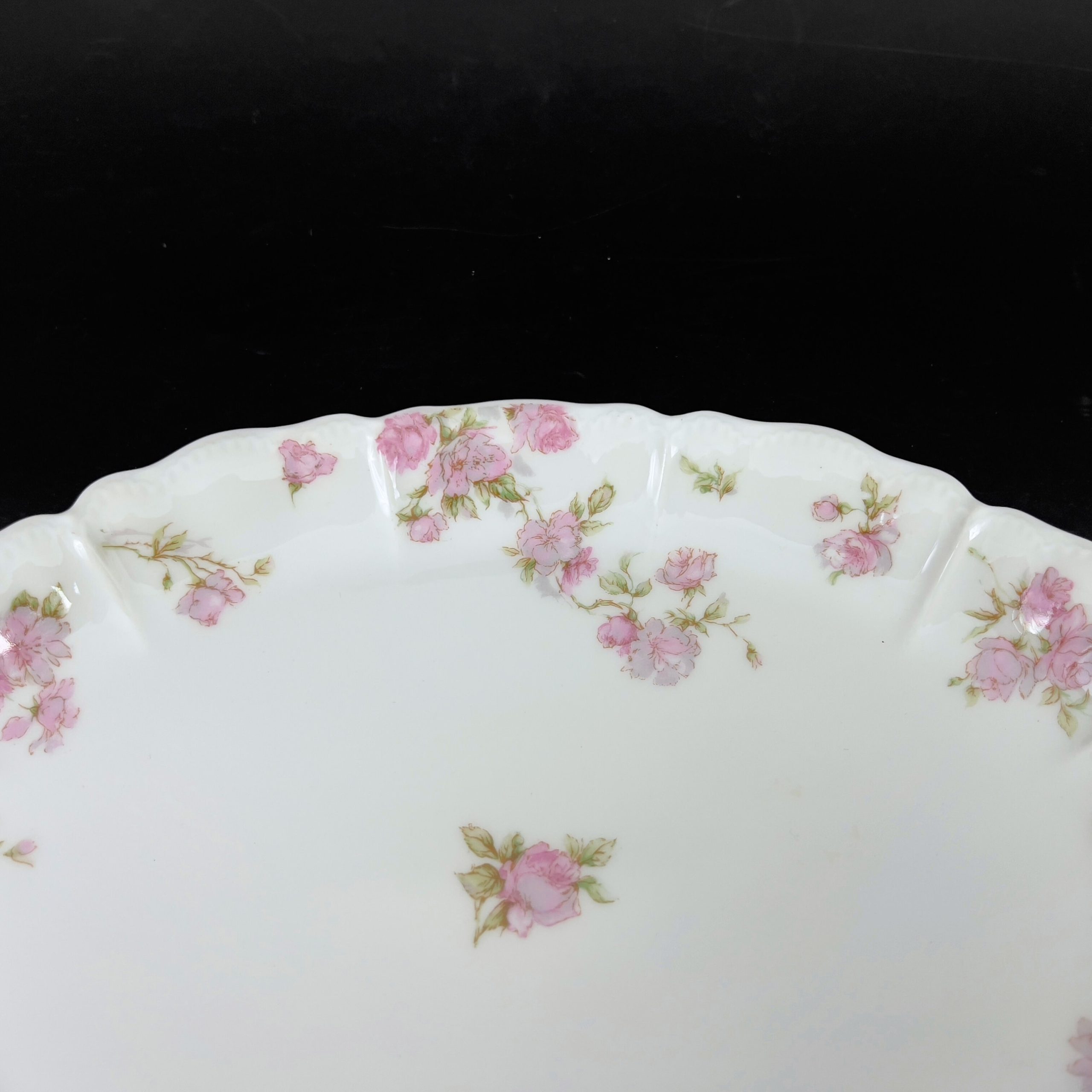 Antique Haviland Limoges Platter: Pink Roses, Gold Laurel Wreaths (12 inch) - Image 6