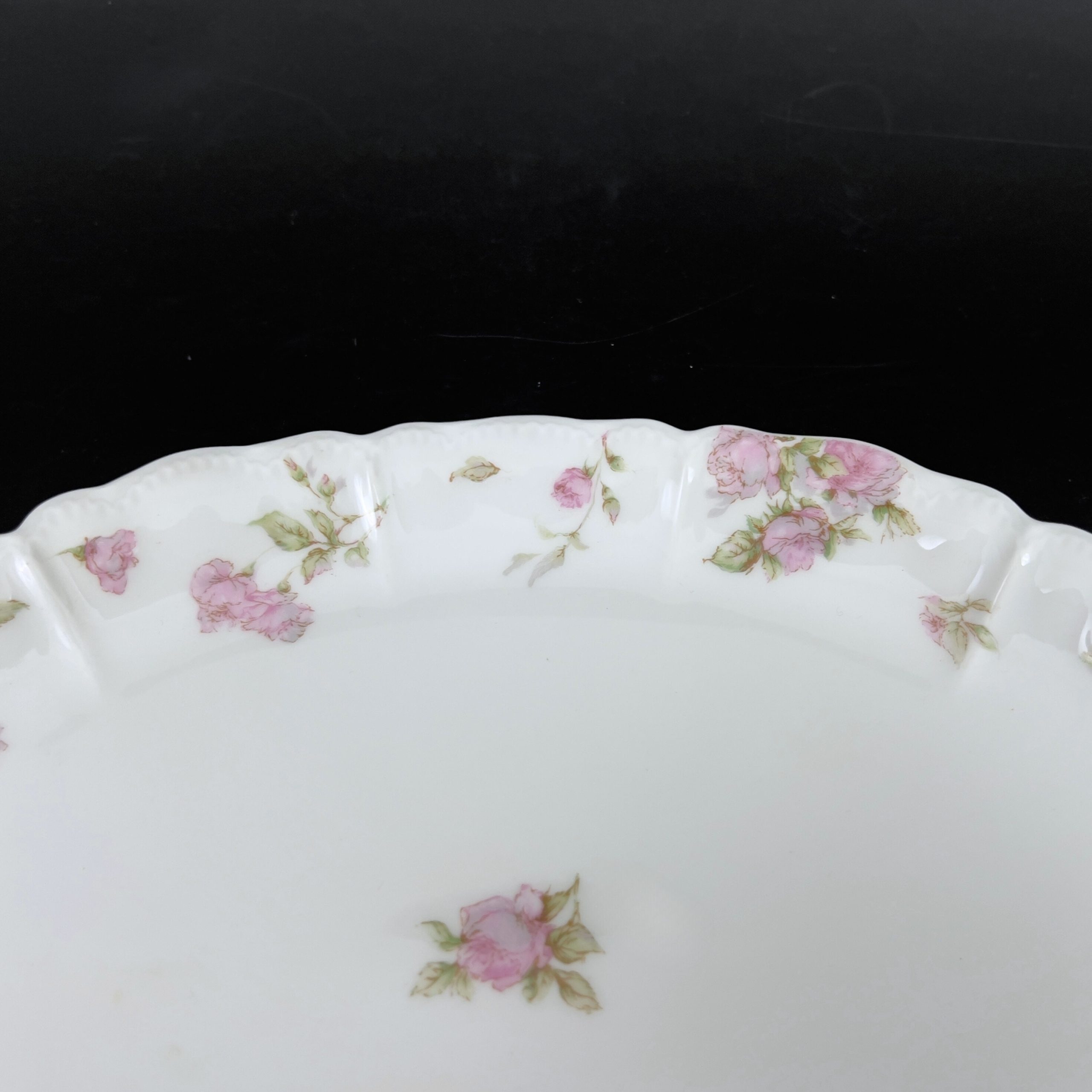 Antique Haviland Limoges Platter: Pink Roses, Gold Laurel Wreaths (12 inch) - Image 7