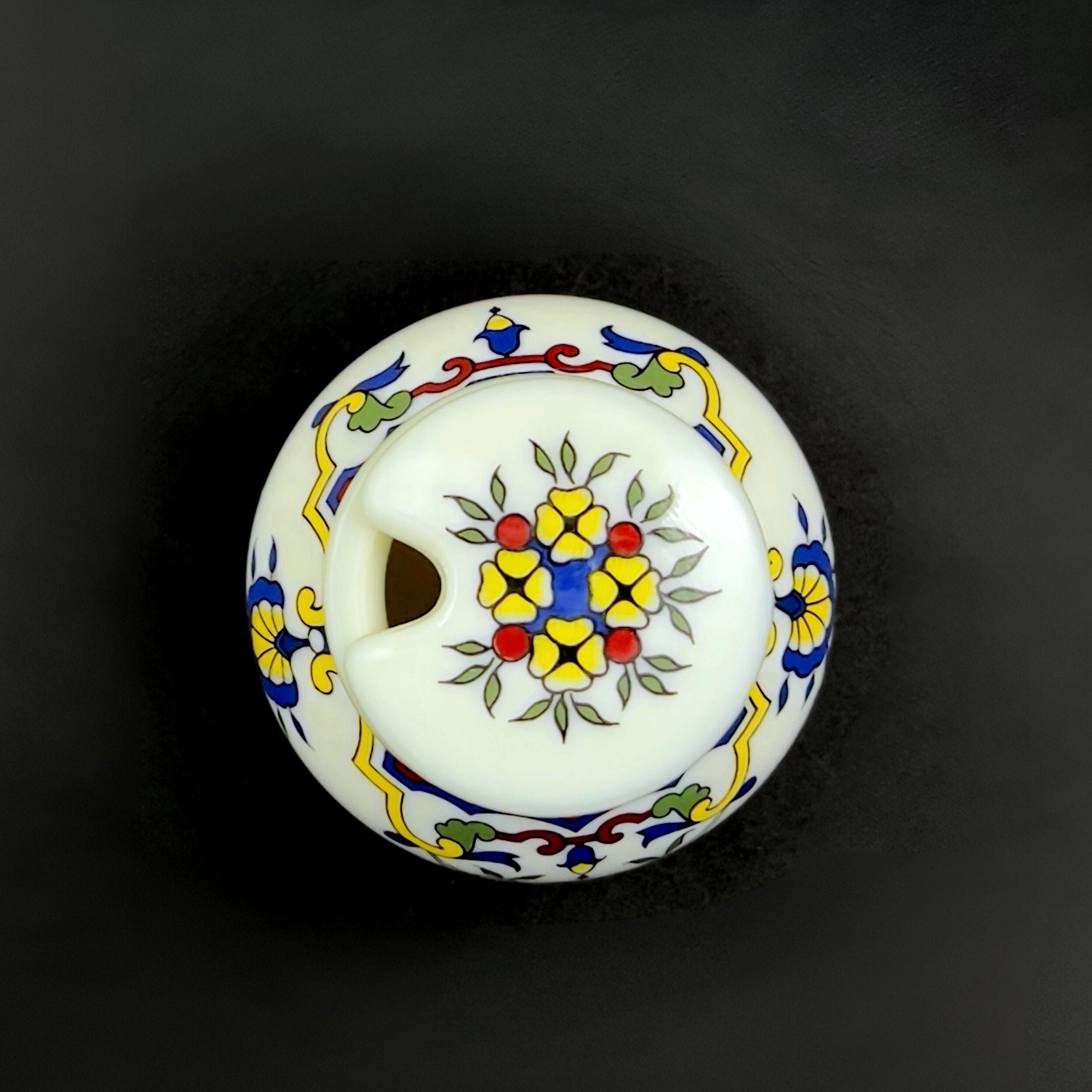 Vintage French Milk Glass Mustard Jar: Moutarde Bocquet Yvetot 1735 - Image 4
