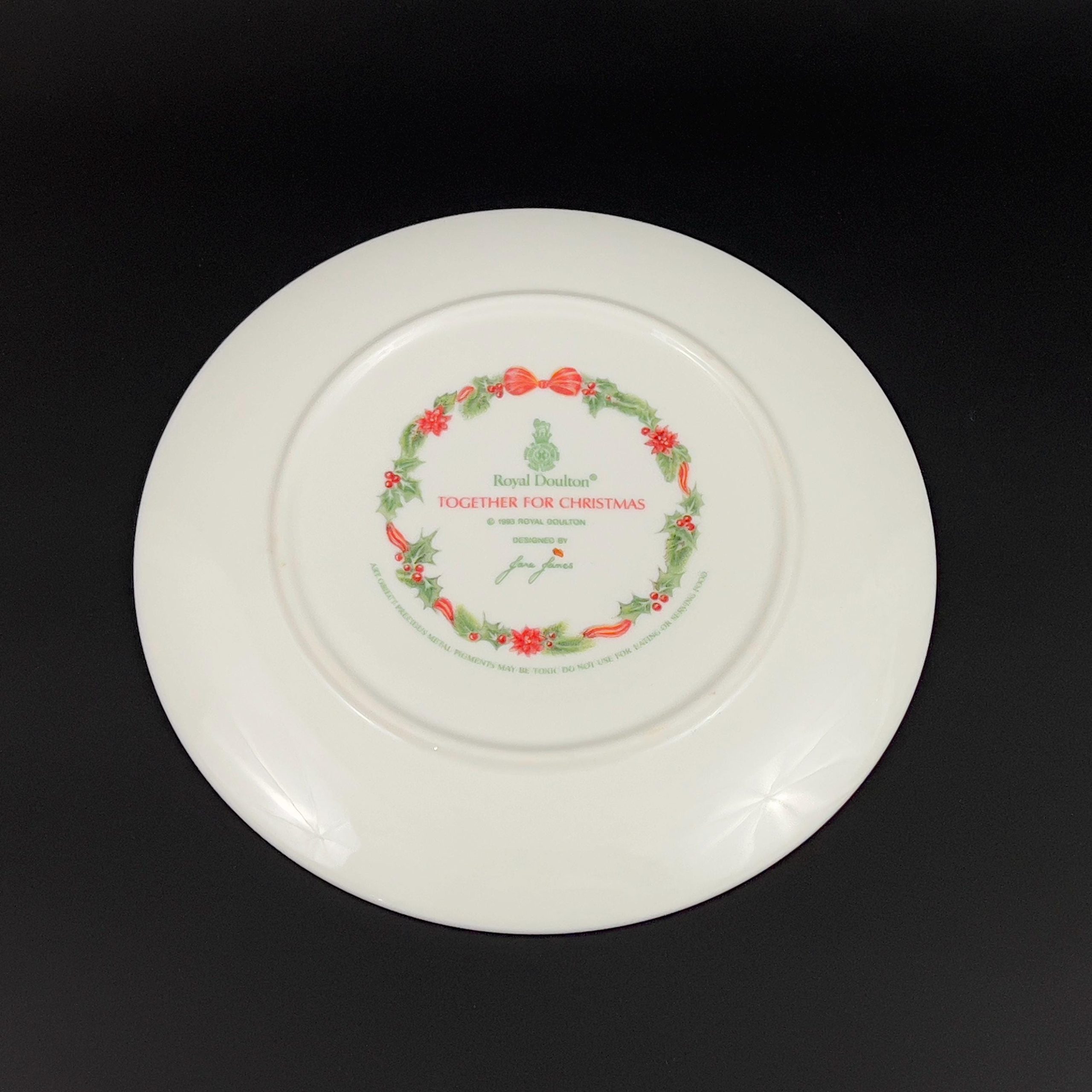 Vintage Royal Doulton Christmas Plate: "Together for Christmas" Fine Bone China Decor - Image 9