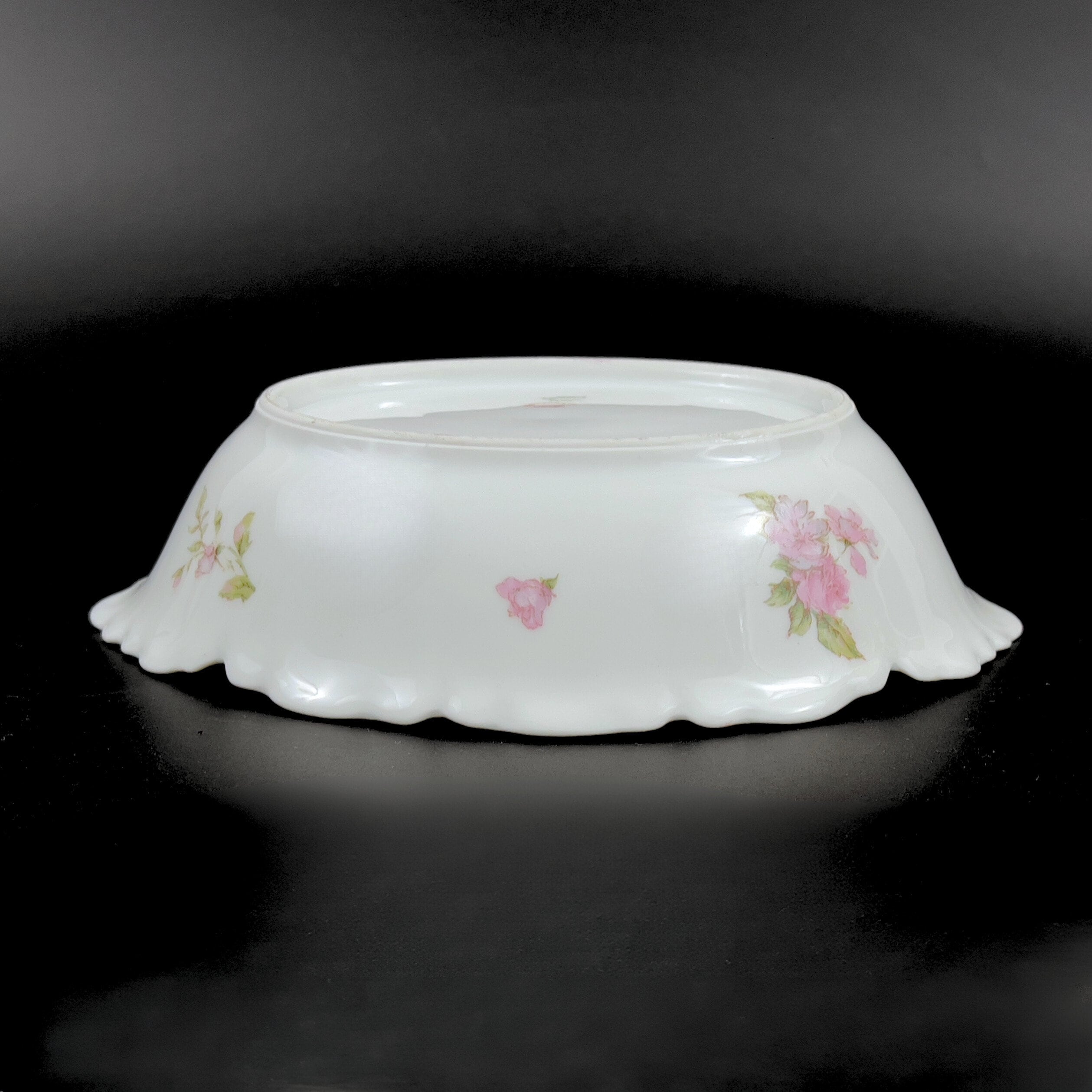 Antique Haviland Limoges Oval Bowl: Pink Roses, Gold Laurel Wreaths - Image 8