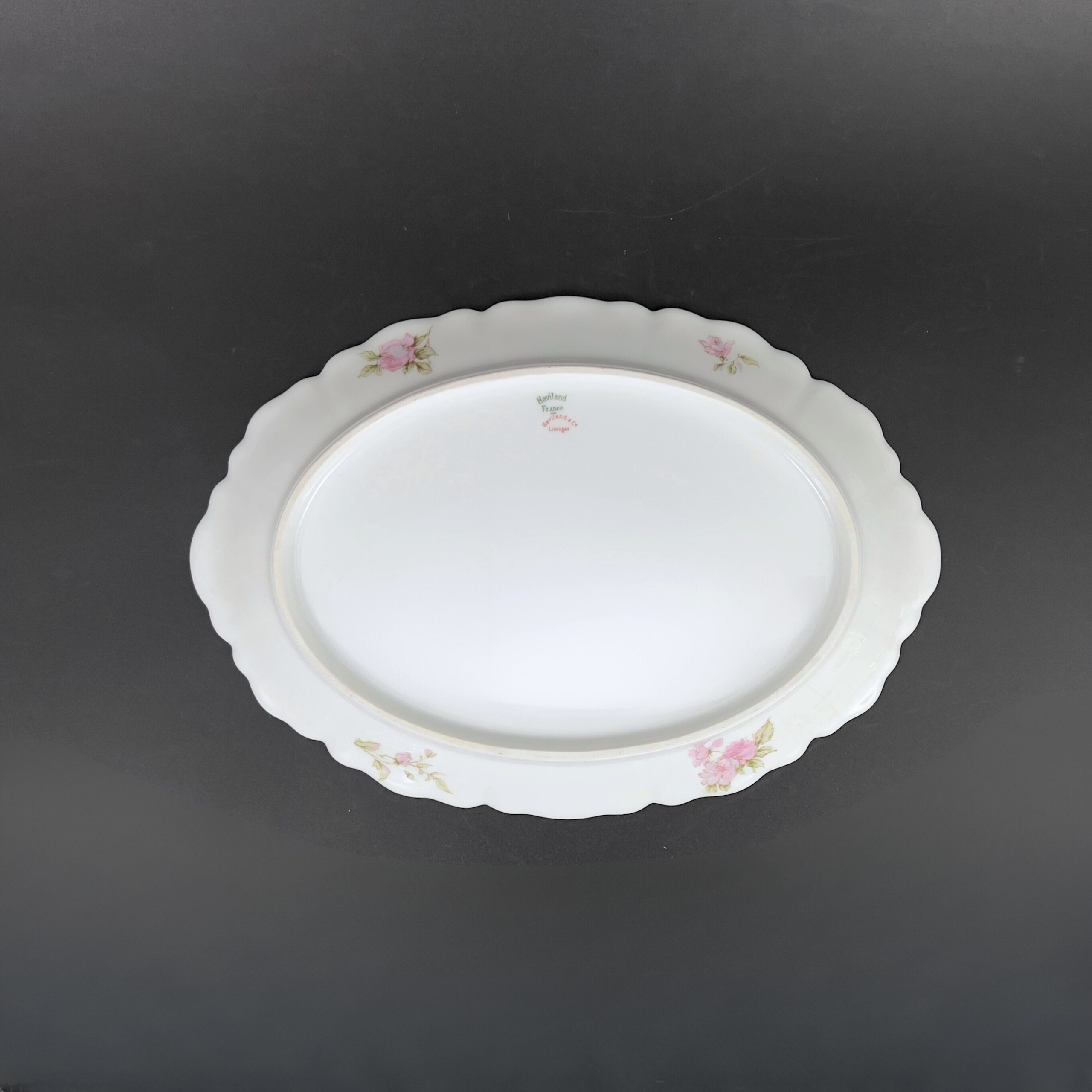 Antique Haviland Limoges Platter: Pink Roses, Gold Laurel Wreaths (12 inch) - Image 11