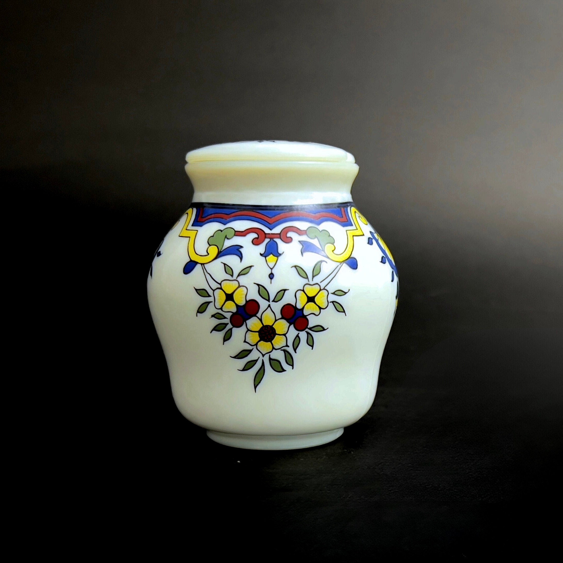 Vintage French Milk Glass Mustard Jar: Moutarde Bocquet Yvetot 1735 - Image 7