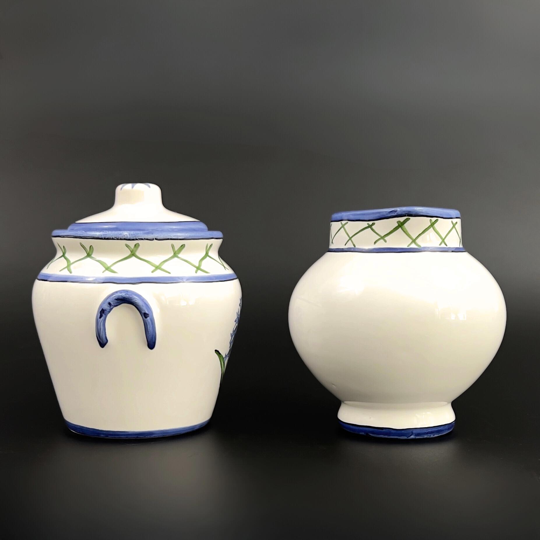 Vintage Casafina Cream and Sugar Set: Hand-Painted Hyacinths, Portugal - Image 6