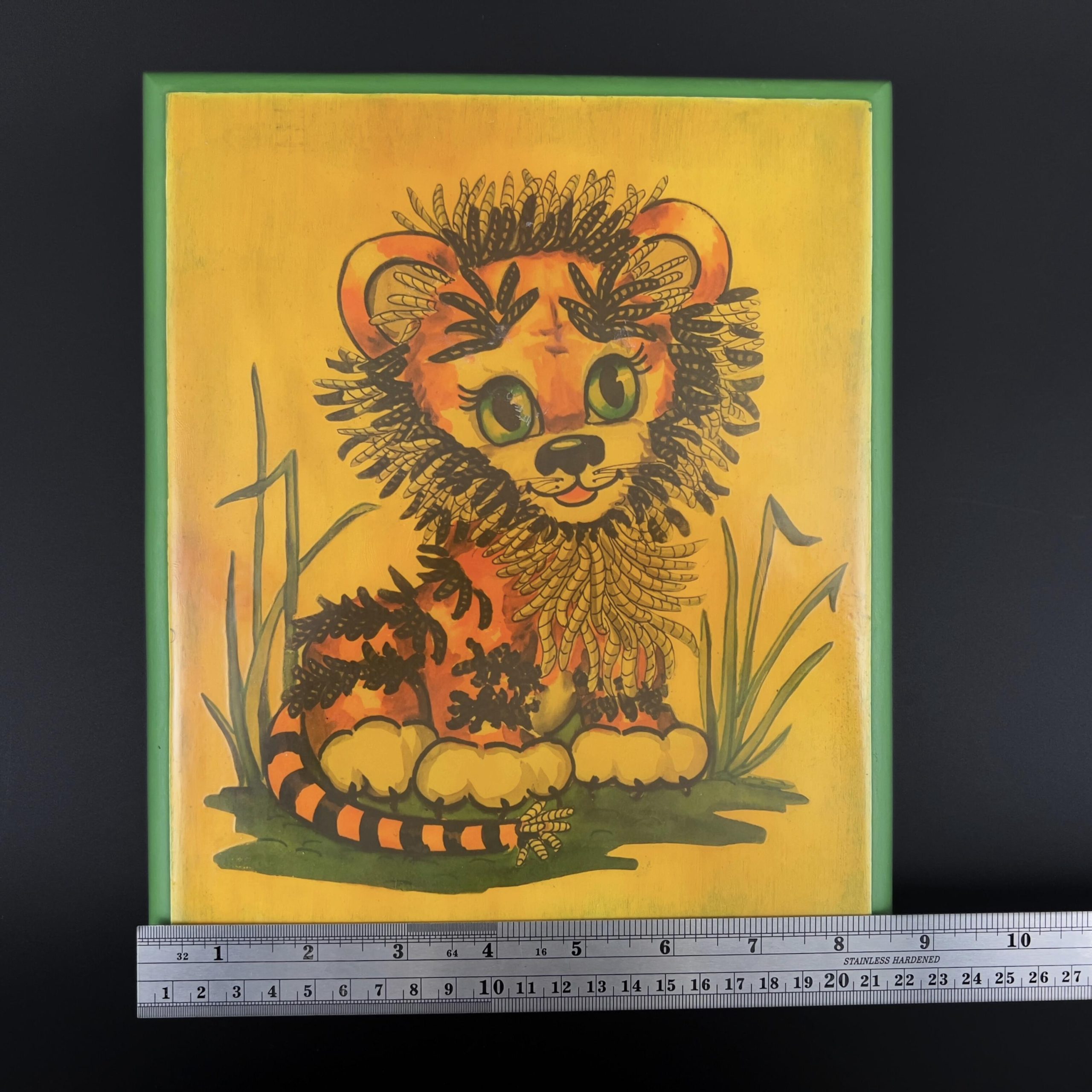 Vintage Lois Mae Thayer Lion Cub Wood Plaque - Mid-Century Children's Art - Image 8