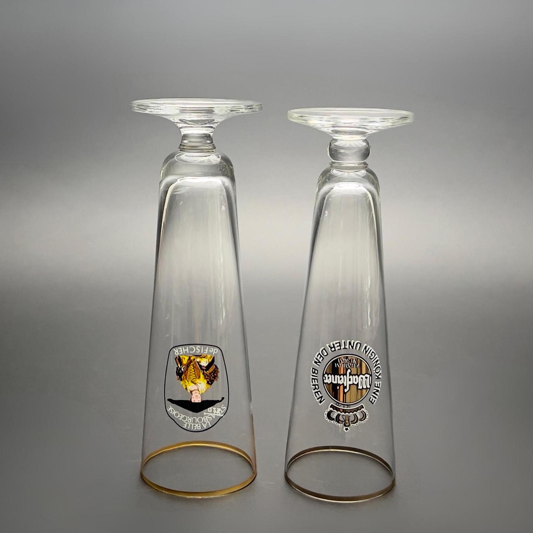 Vintage German Pilsner Glass Set: Warsteiner & Fischer, Gold Rim - Image 8