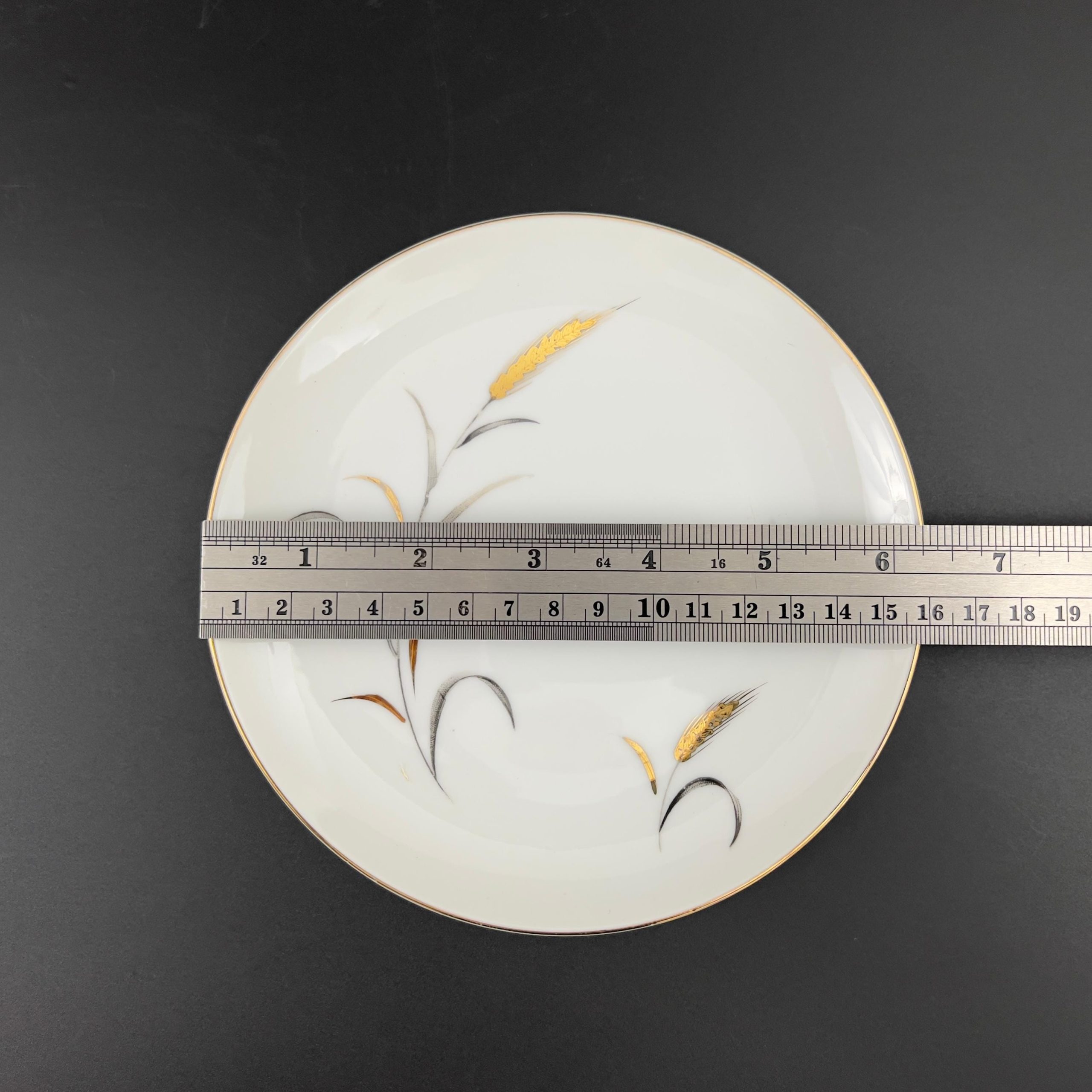 Midcentury CTSI Bone China Tea Set: Gold & Silver Wheat, 2 Settings - Image 10