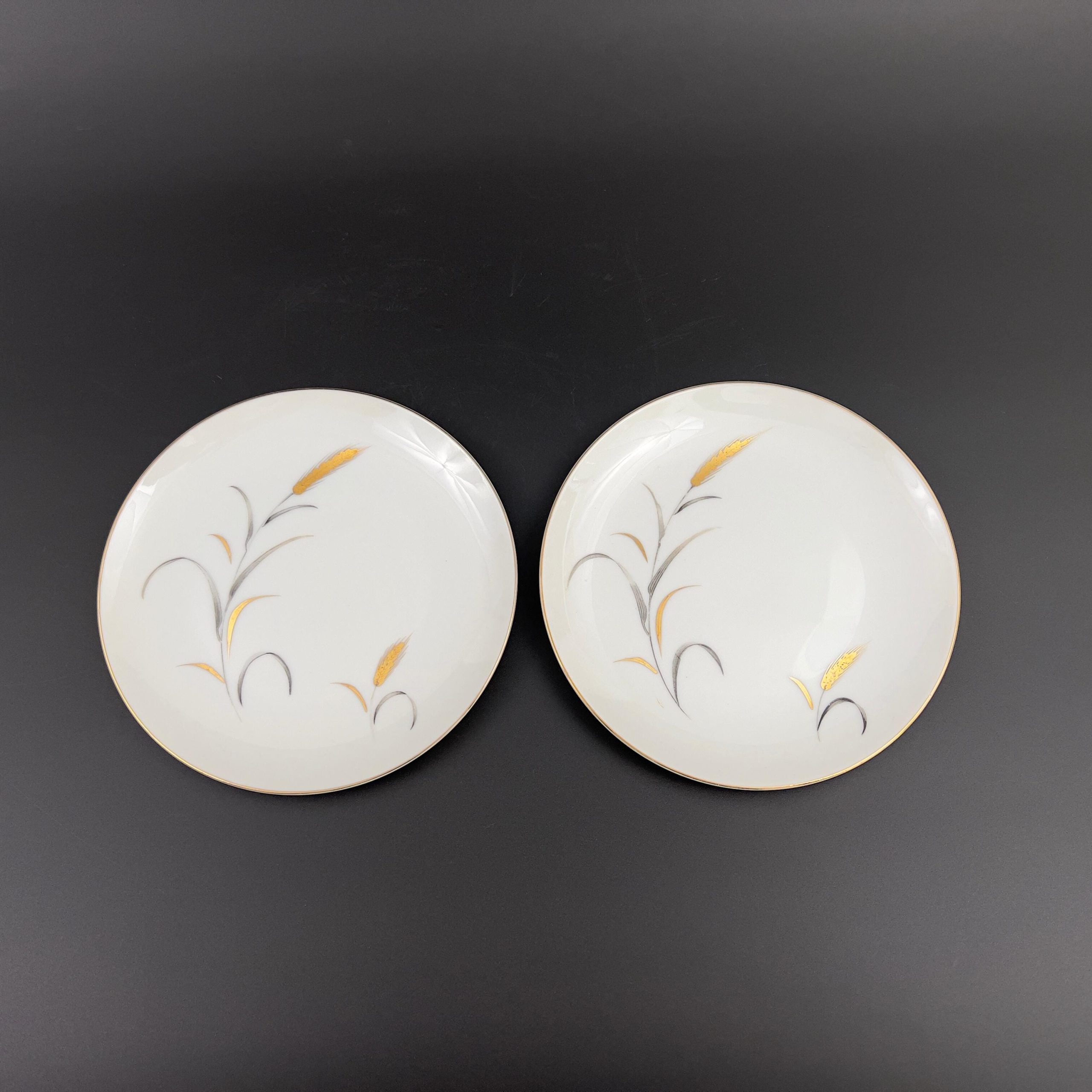 Midcentury CTSI Bone China Tea Set: Gold & Silver Wheat, 2 Settings - Image 7