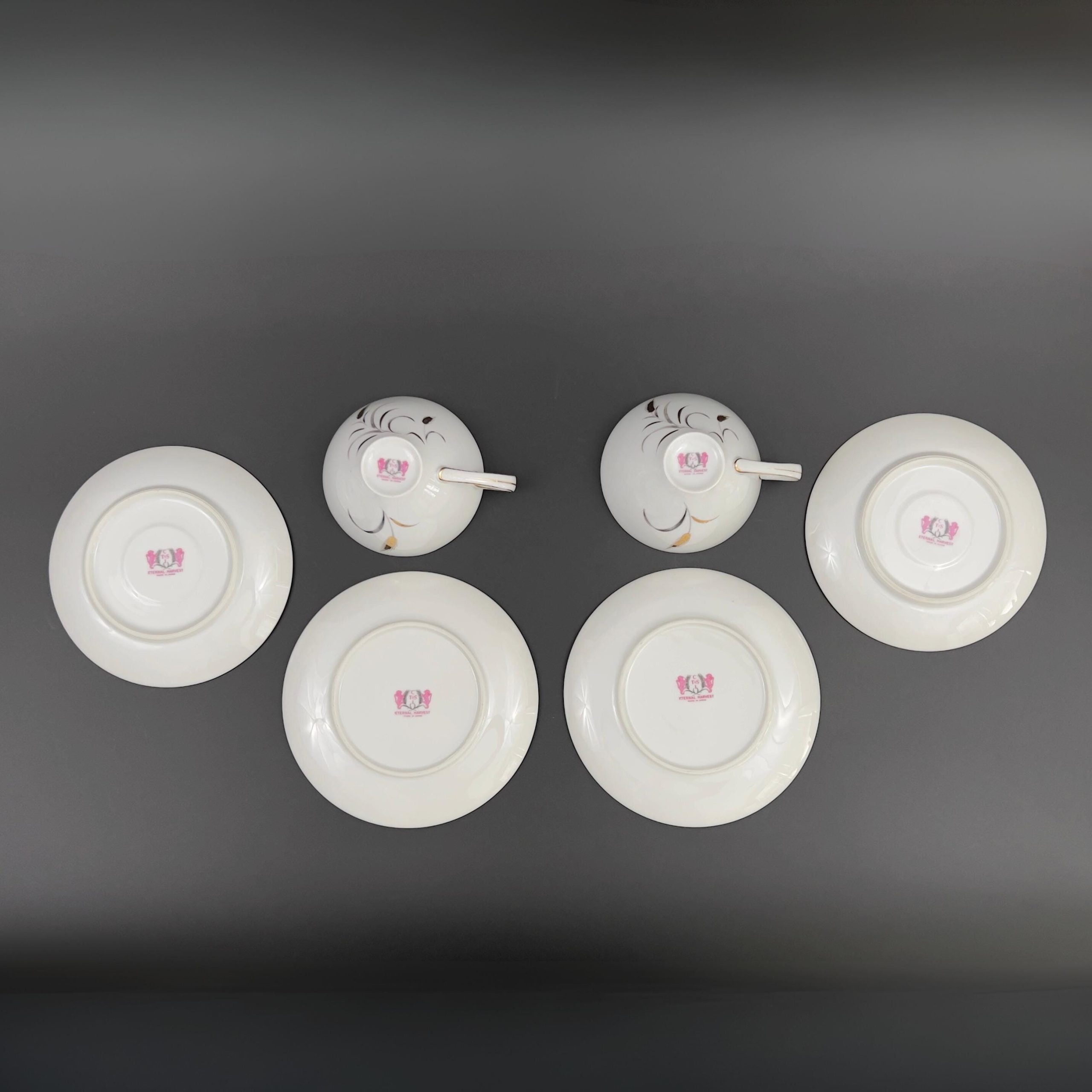 Midcentury CTSI Bone China Tea Set: Gold & Silver Wheat, 2 Settings - Image 11