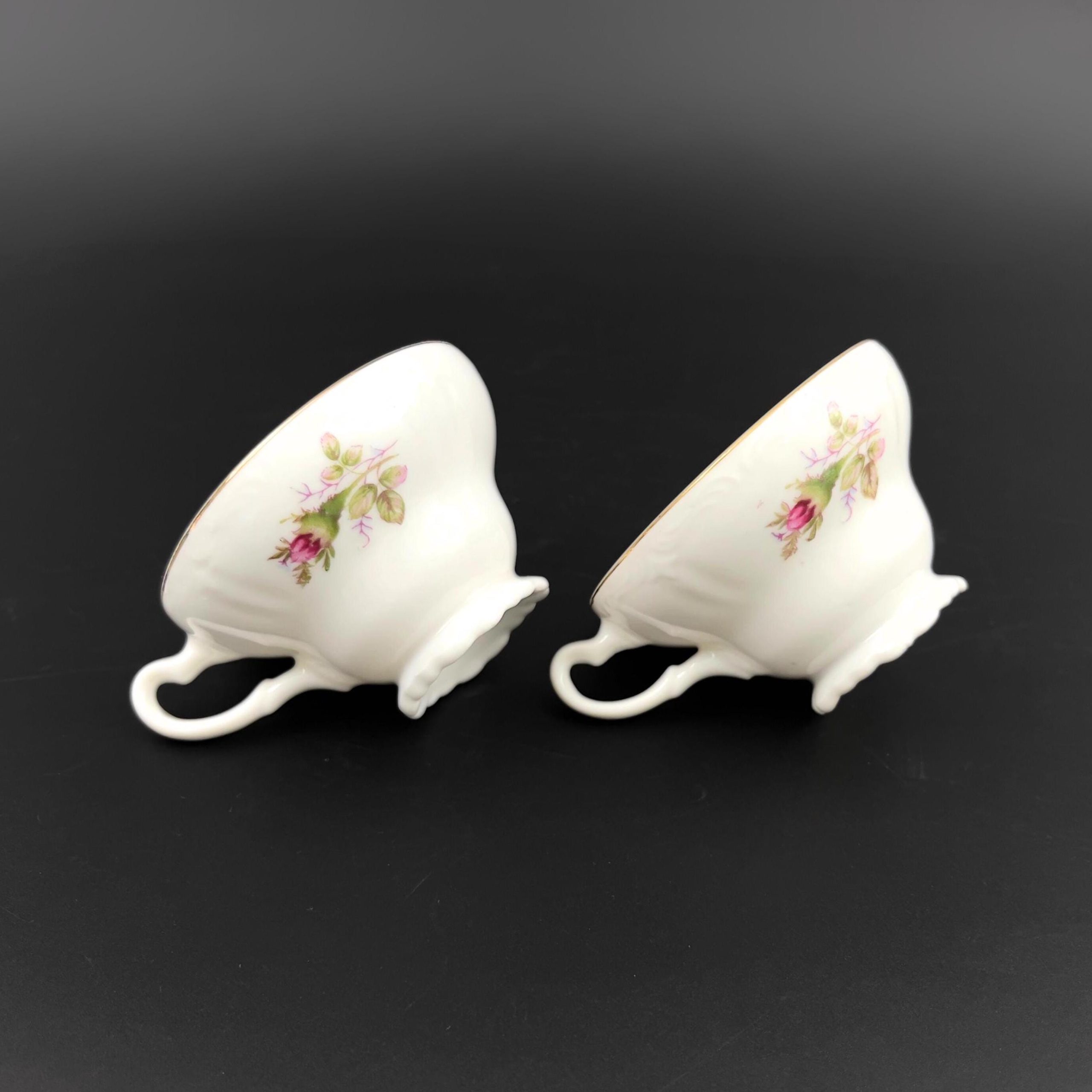 Vintage Ucagco Moss Rose Tea Set: Mid-Century Snack Plate & Footed Cup - Image 5