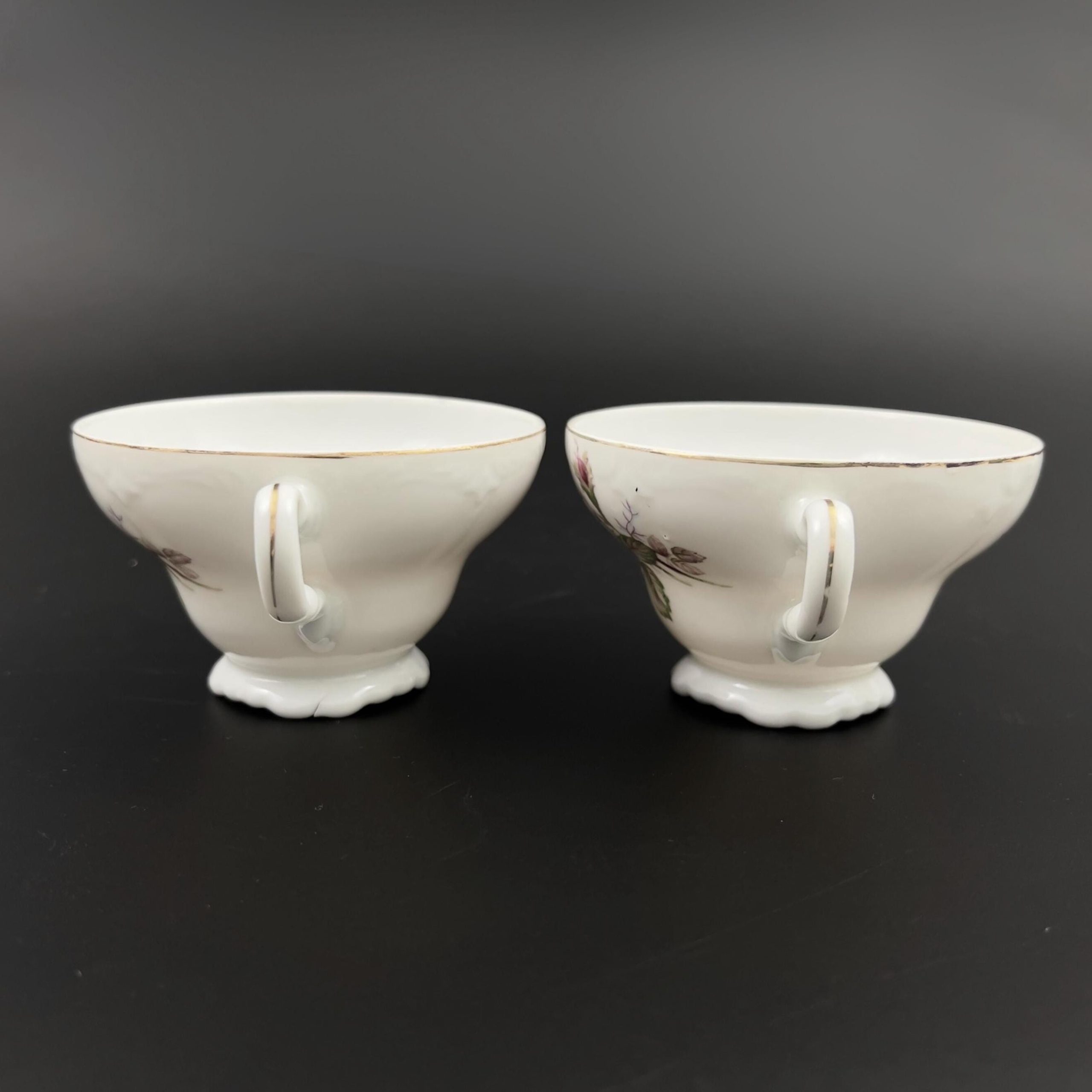 Vintage Ucagco Moss Rose Tea Set: Mid-Century Snack Plate & Footed Cup - Image 6