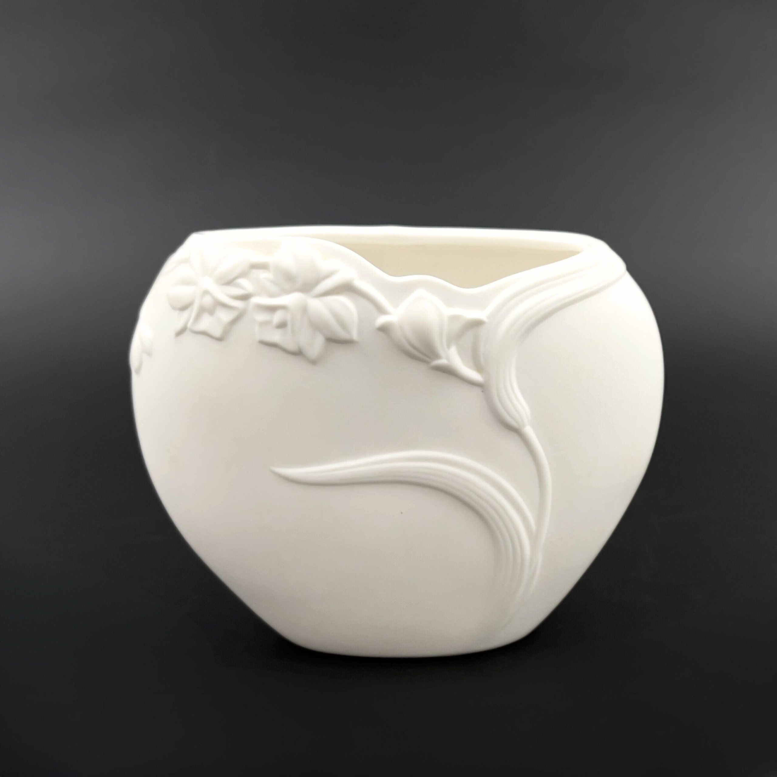Vintage Gorham Bisque Vase: Art Nouveau Calla Lily Design
