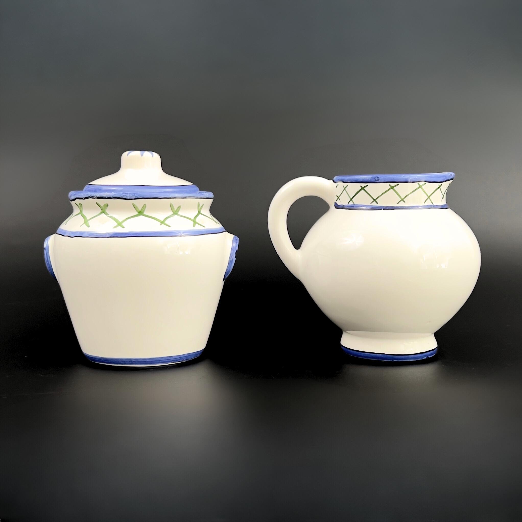 Vintage Casafina Cream and Sugar Set: Hand-Painted Hyacinths, Portugal - Image 8