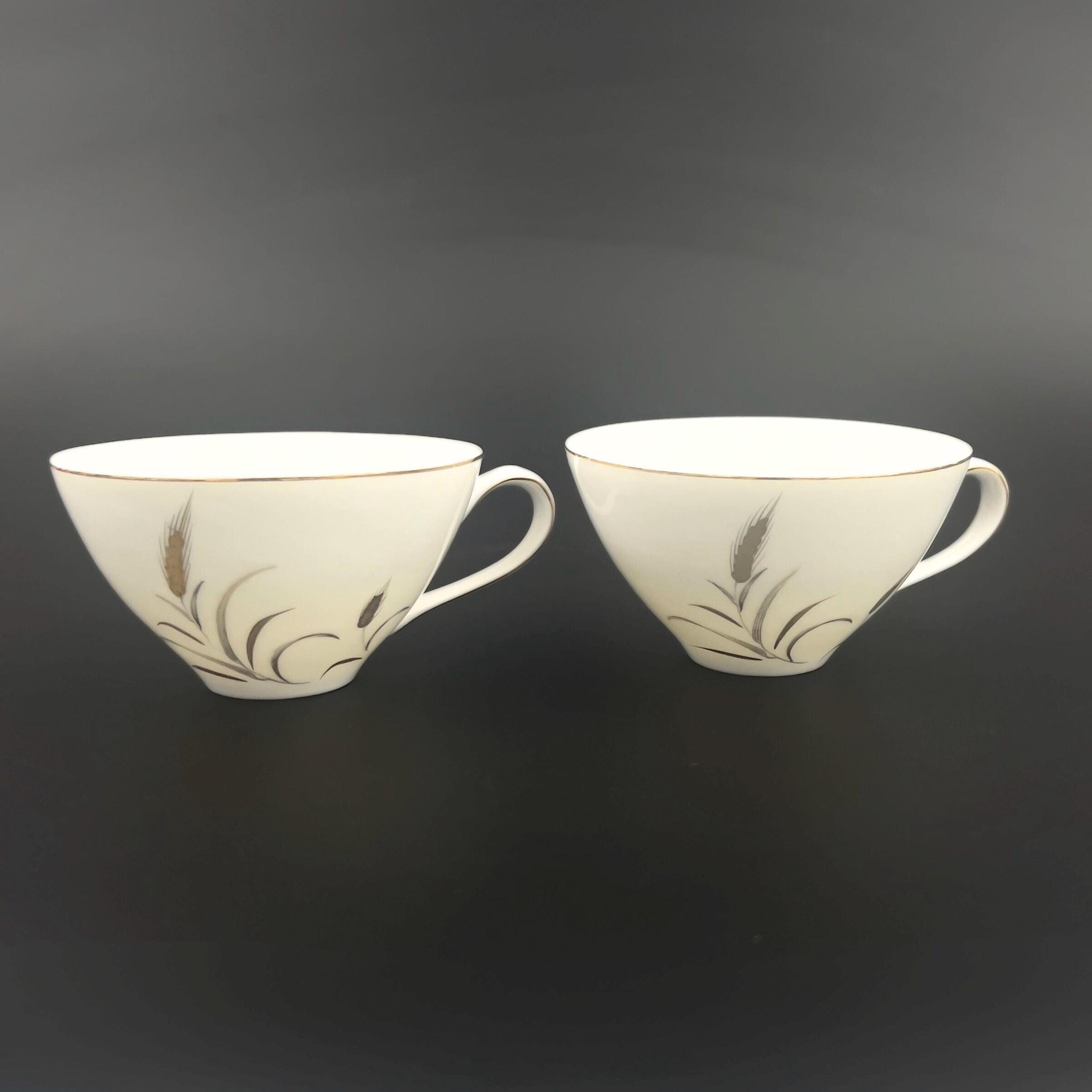 Midcentury CTSI Bone China Tea Set: Gold & Silver Wheat, 2 Settings - Image 4