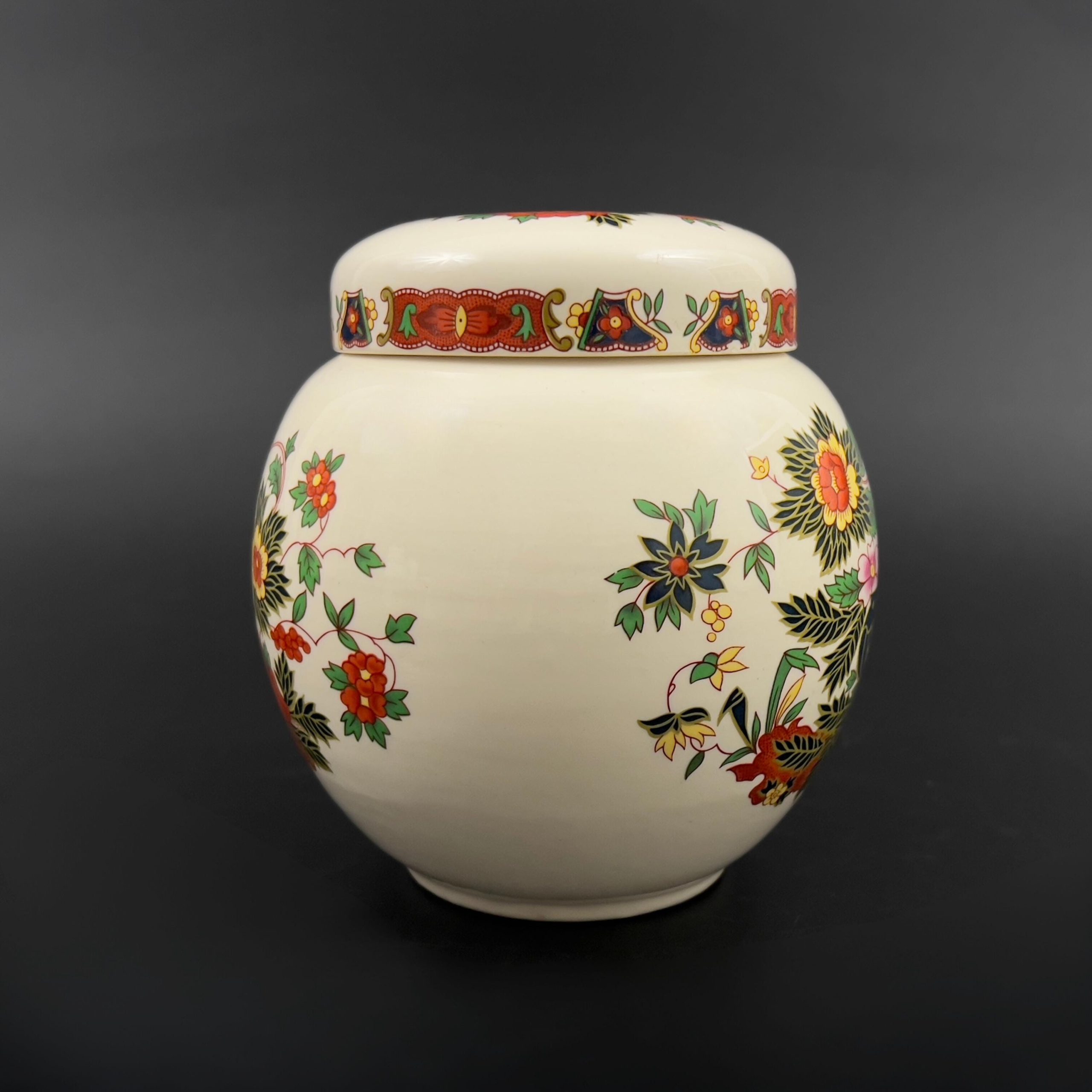 Vintage Sadler Floral Ginger Jar with Lid - English Indian Tree Pattern - Image 5