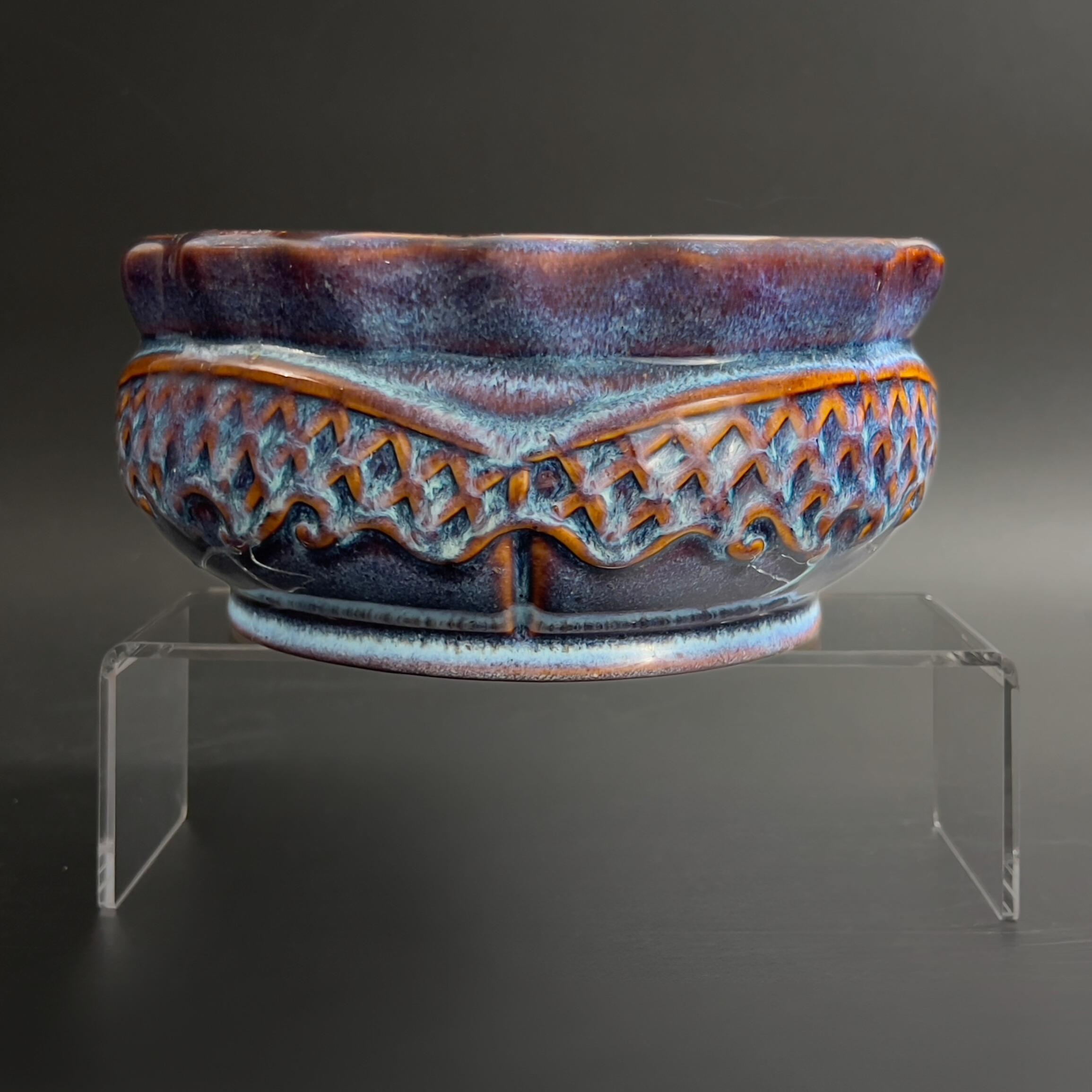 Vintage Studio Pottery Bowl: 8" Sculptural Relief, Mid-Century Centerpiece - Image 7