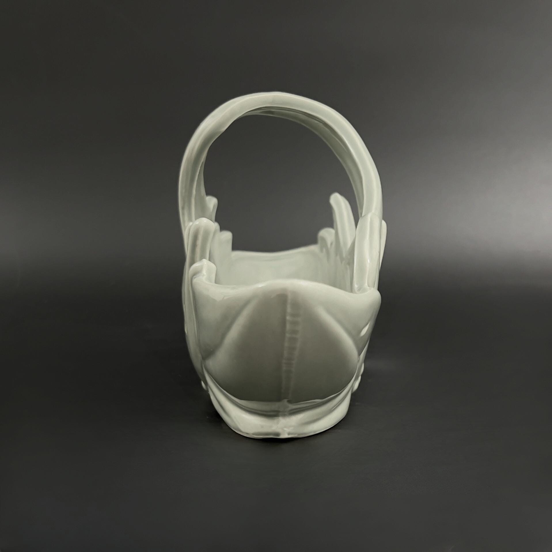 Vintage 1961 Hull Pottery Capri Basket Planter #48 in Rare Light Gray Glaze, Mid Century Modern Pottery, Retro  Decor, American Art Pottery - Image 5
