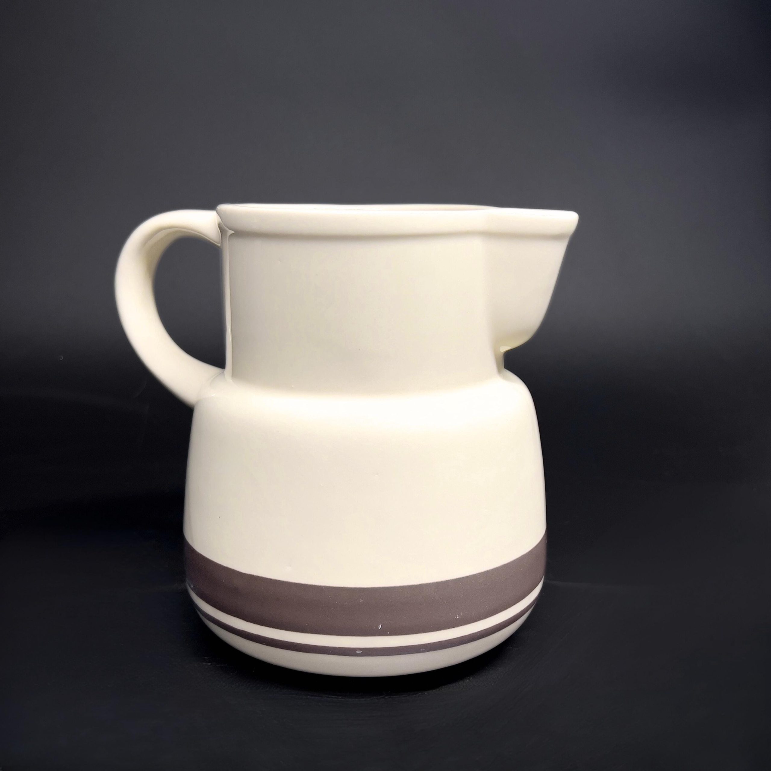 Vintage Nelson McCoy Stoneware Pitcher: 1970s Brown Stripe Barware - Image 5
