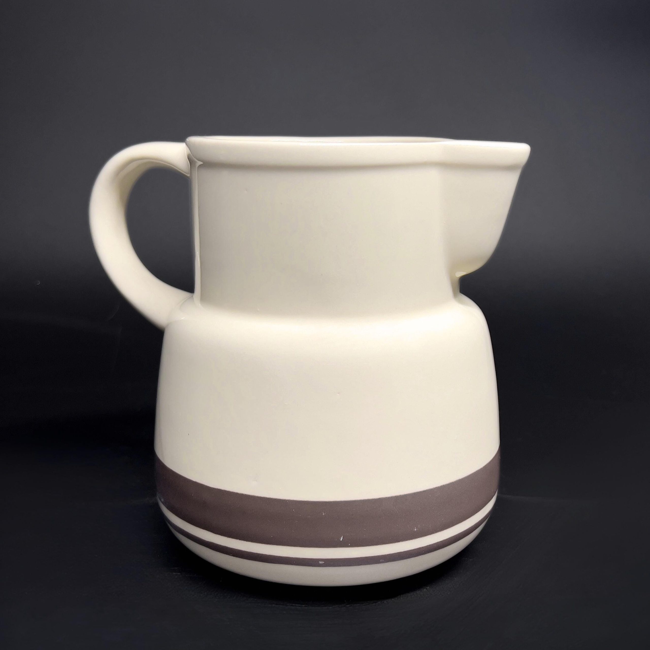Vintage Nelson McCoy Stoneware Pitcher: 1970s Brown Stripe Barware - Image 3