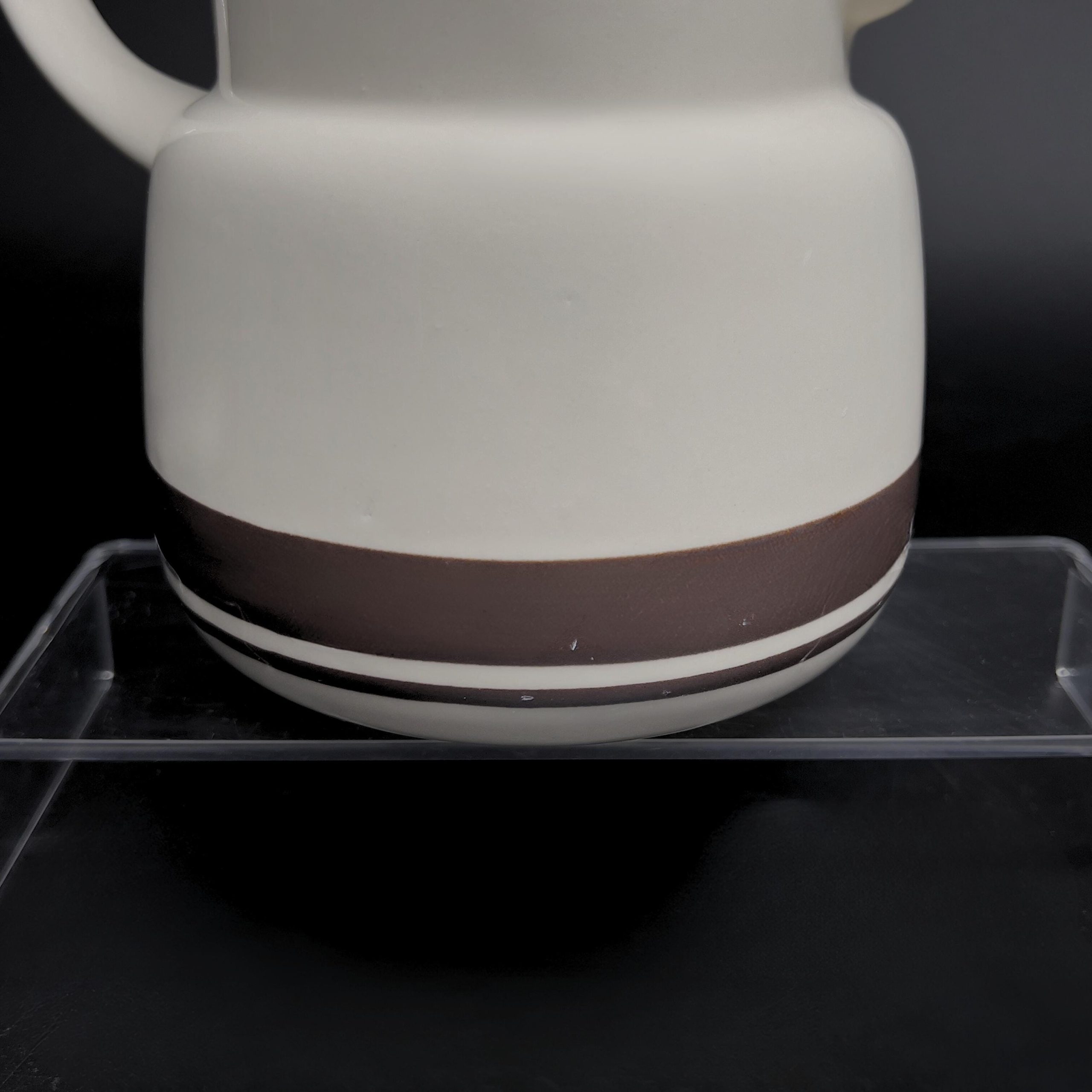 Vintage Nelson McCoy Stoneware Pitcher: 1970s Brown Stripe Barware - Image 11