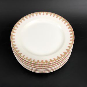 Antique Haviland Limoges Plates (Set of 7): Pink Roses, Schleiger 294