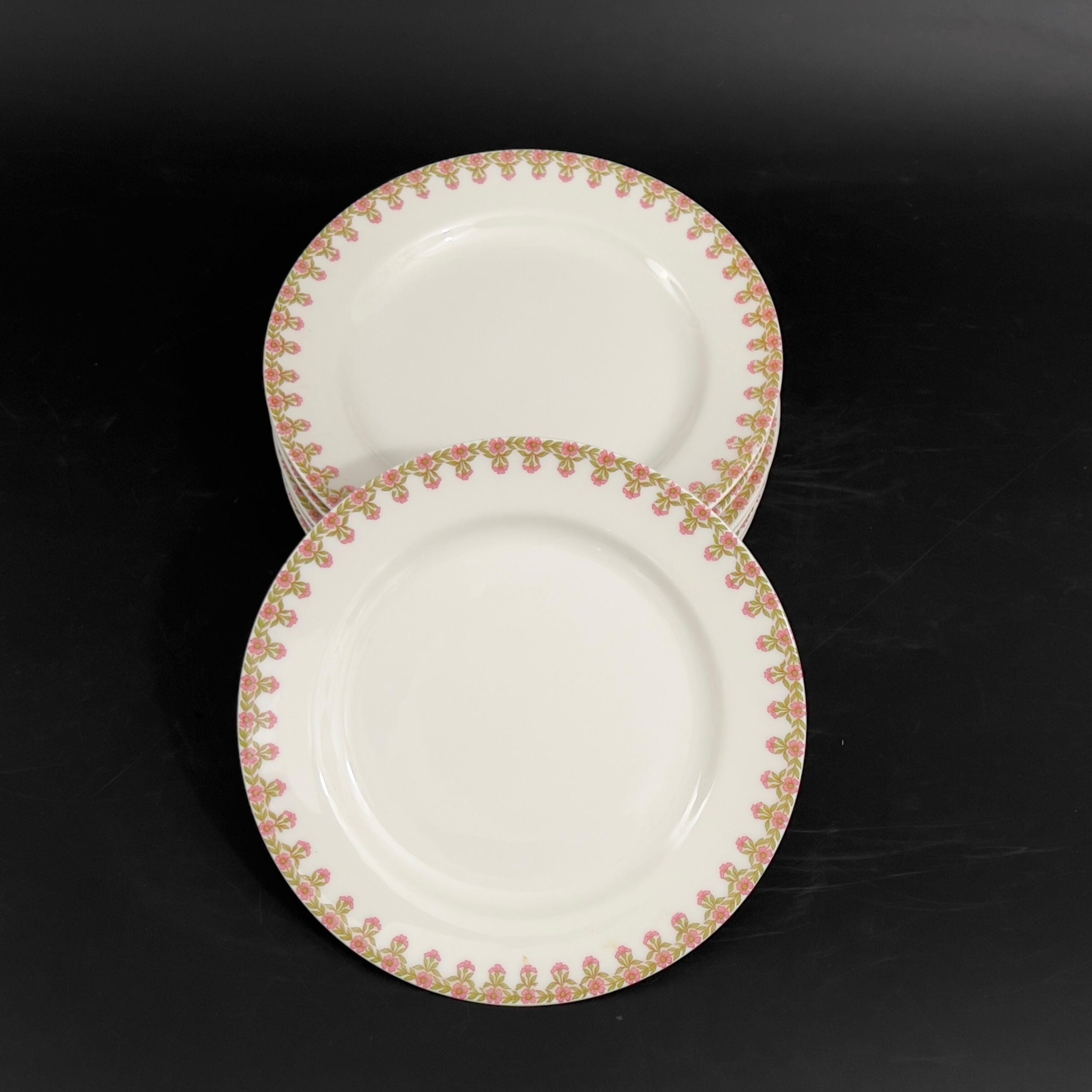 Antique Haviland Limoges Plates (Set of 7): Pink Roses, Schleiger 294 - Image 6