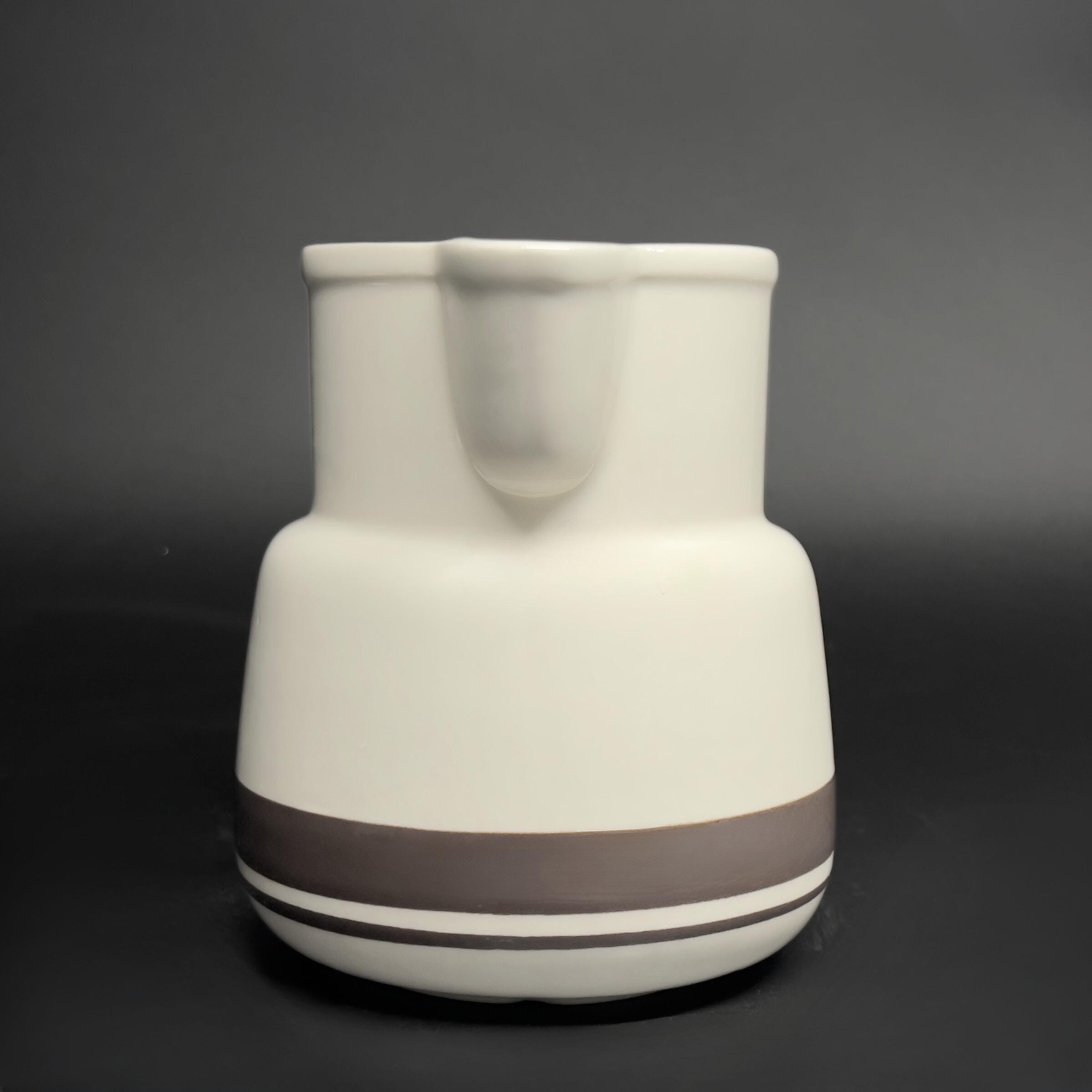 Vintage Nelson McCoy Stoneware Pitcher: 1970s Brown Stripe Barware - Image 4