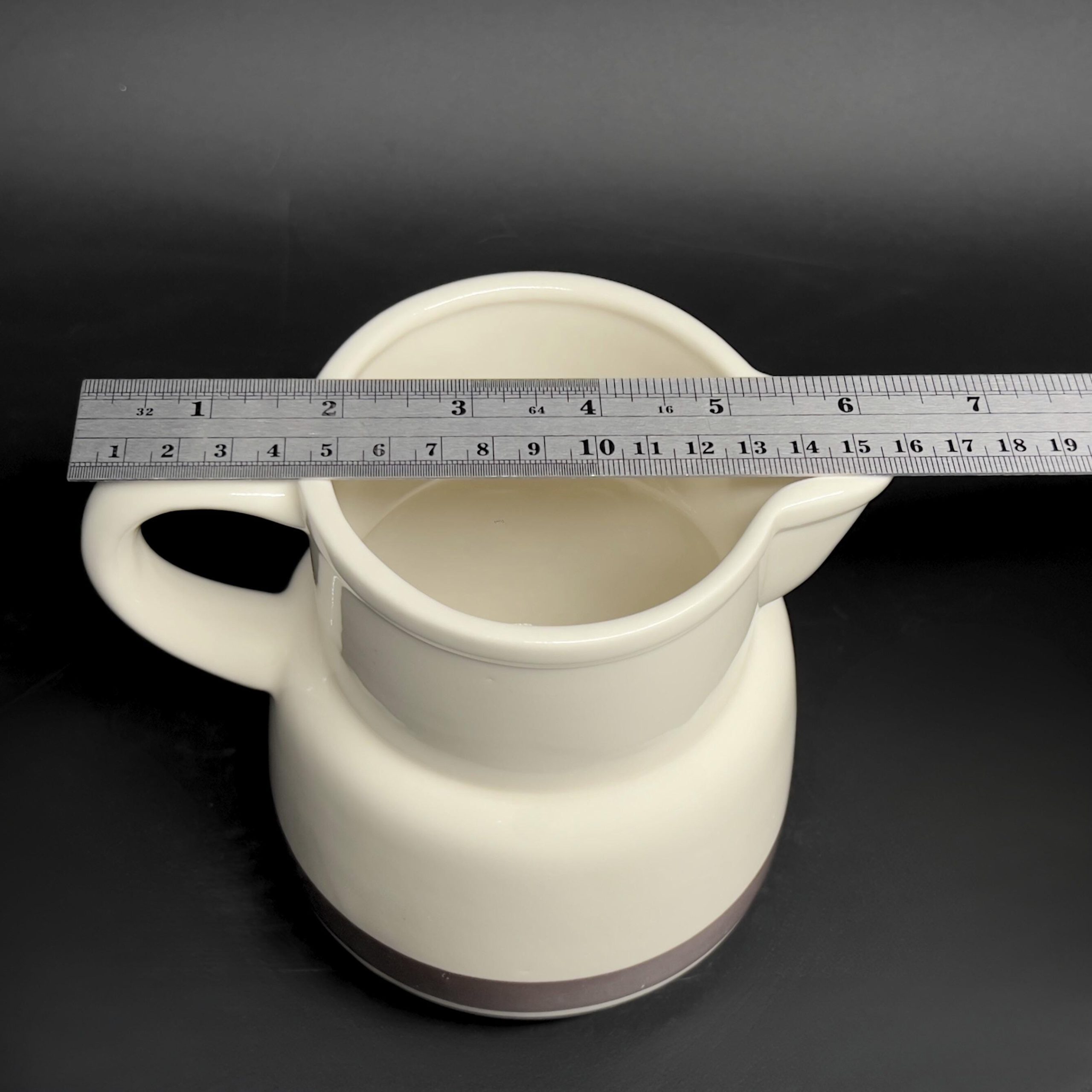 Vintage Nelson McCoy Stoneware Pitcher: 1970s Brown Stripe Barware - Image 9