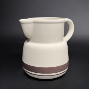 Vintage Nelson McCoy Stoneware Pitcher: 1970s Brown Stripe Barware