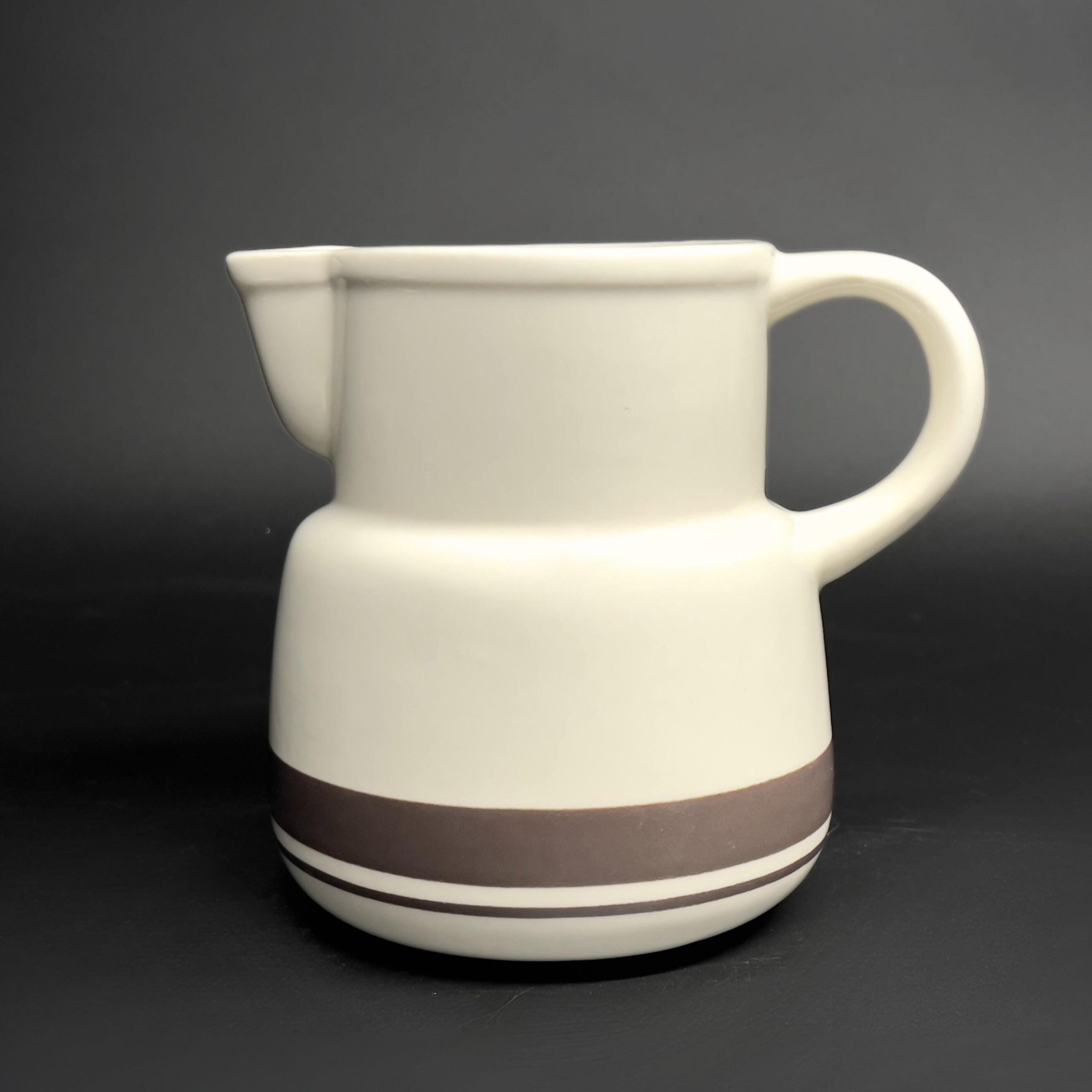 Vintage Nelson McCoy Stoneware Pitcher: 1970s Brown Stripe Barware - Image 6