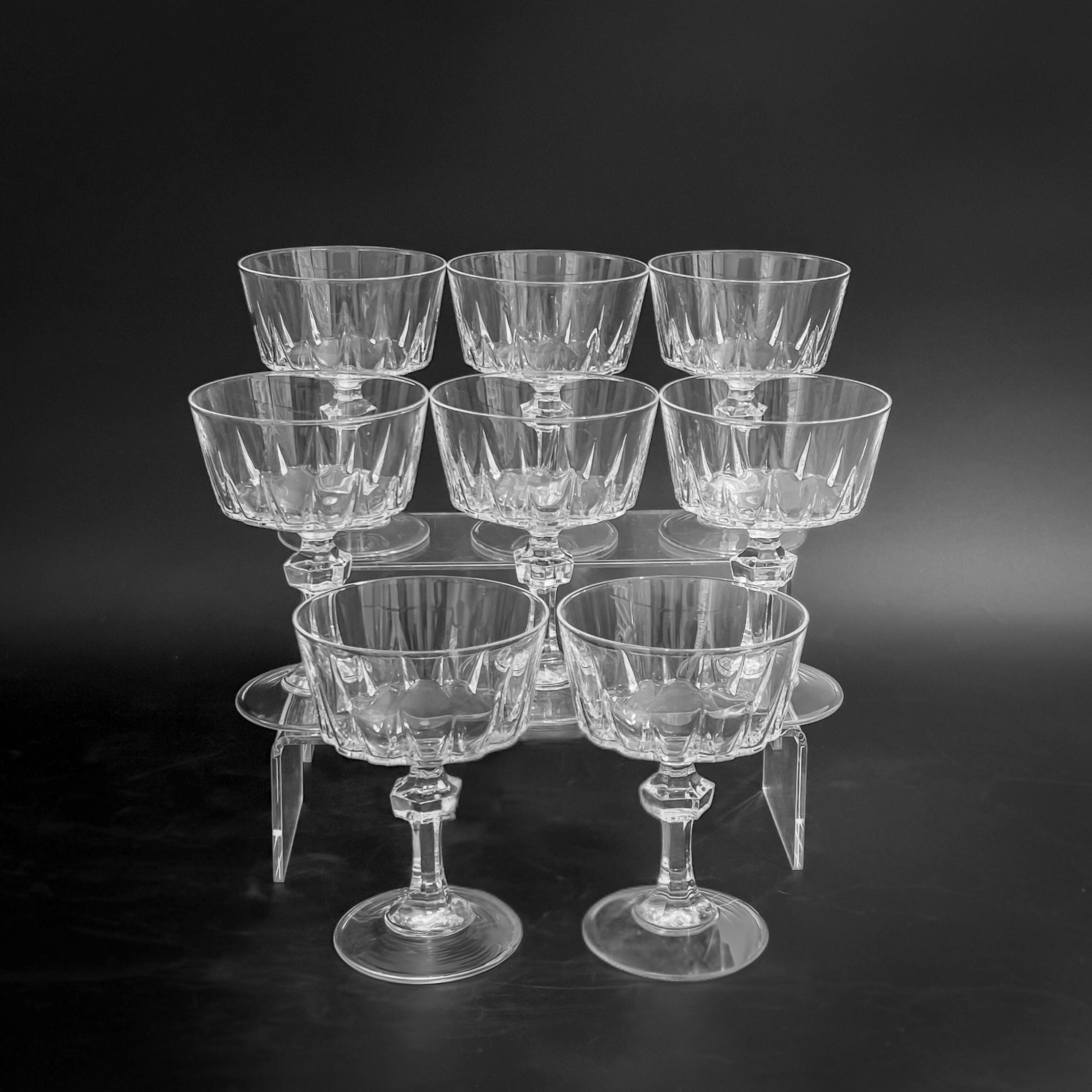 Vintage Princess House Esprit Crystal Champagne Coupes - Set of 8