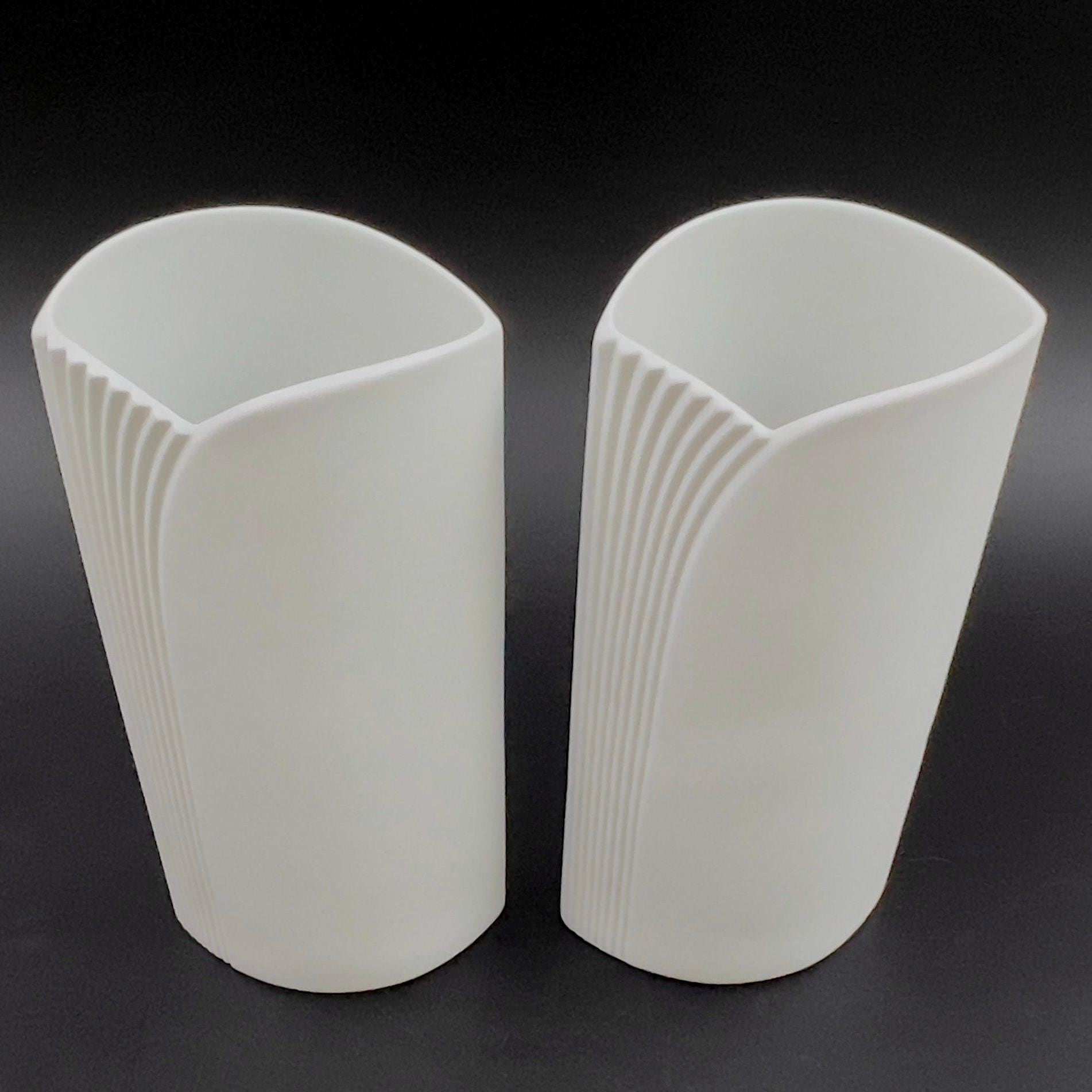 Manfred Frey Signed Kaiser Vase: Mid-Century Modern Op Art Bisque