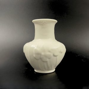 Vintage Rookwood Pottery Vase: Ivory Butterfly Floral, 1945 No. 6457