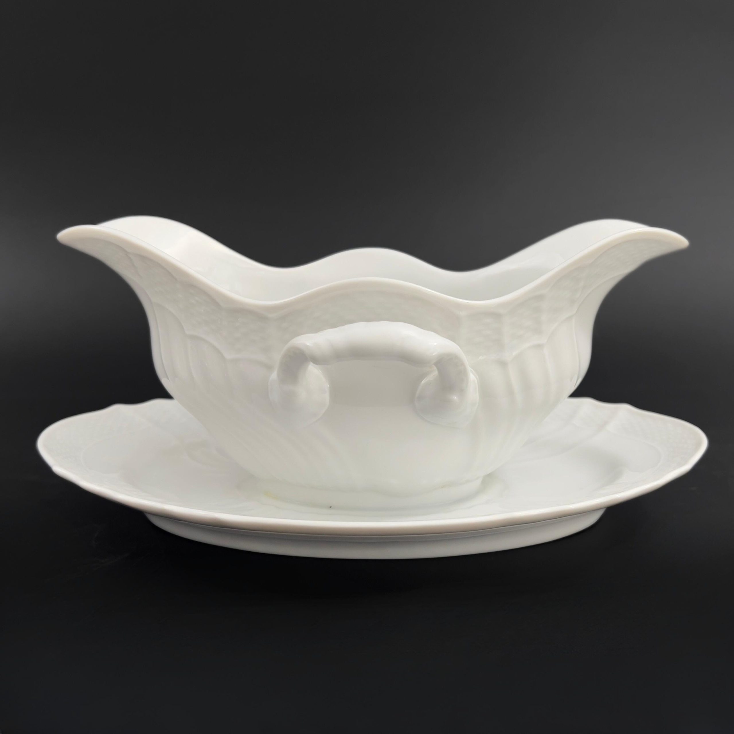 Vintage Richard Ginori Gravy Boat: Bianco Vecchio Pattern, Italy