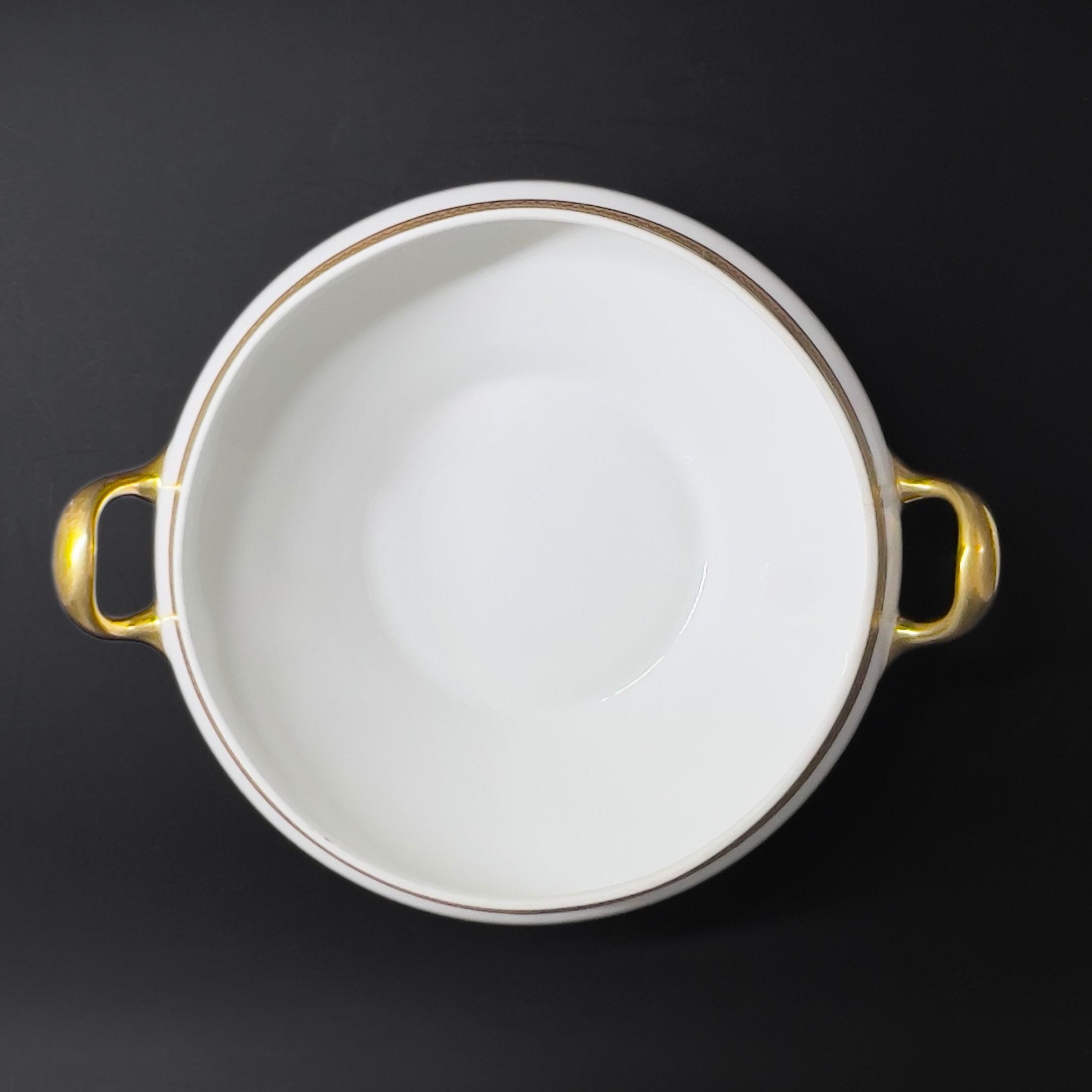 Vintage Limoges Porcelain Tureen: Jean Boyer Laurel Pattern, Gold Accents - Image 6