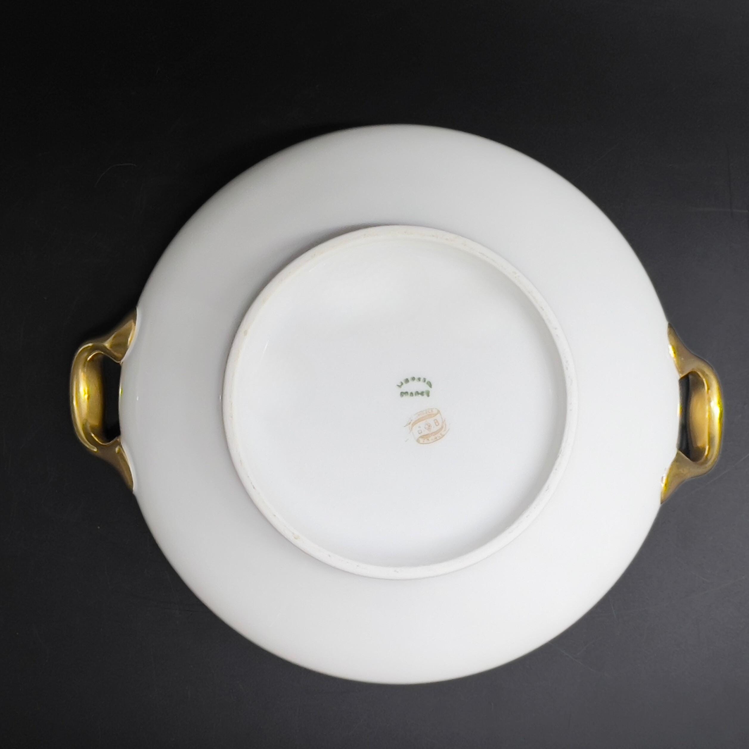 Vintage Limoges Porcelain Tureen: Jean Boyer Laurel Pattern, Gold Accents - Image 9