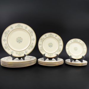 Vintage Minton Henley Plates: English Floral Dinnerware with Gold Trim