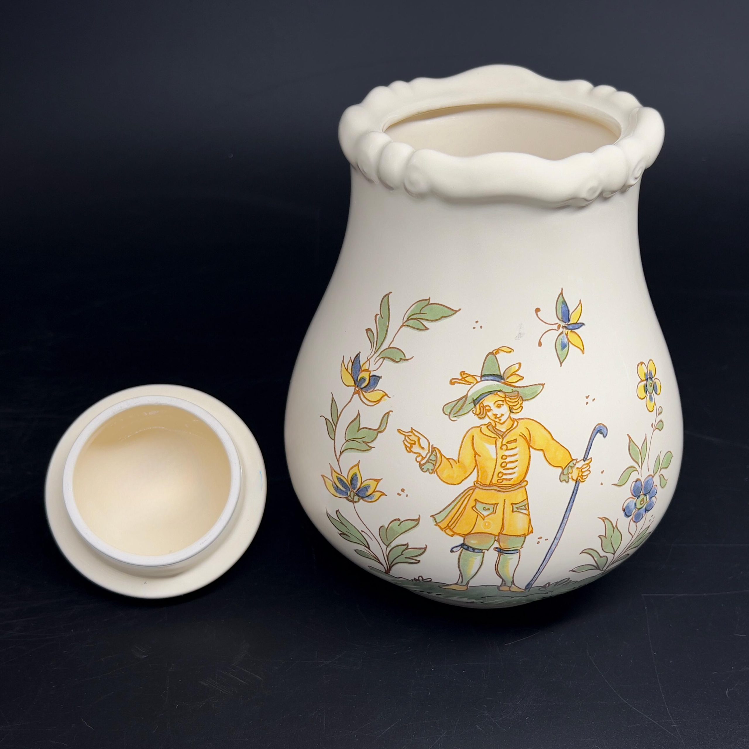 Vintage Moulin des Loups Jar: French Provincial Pottery with Shepherd - Image 3