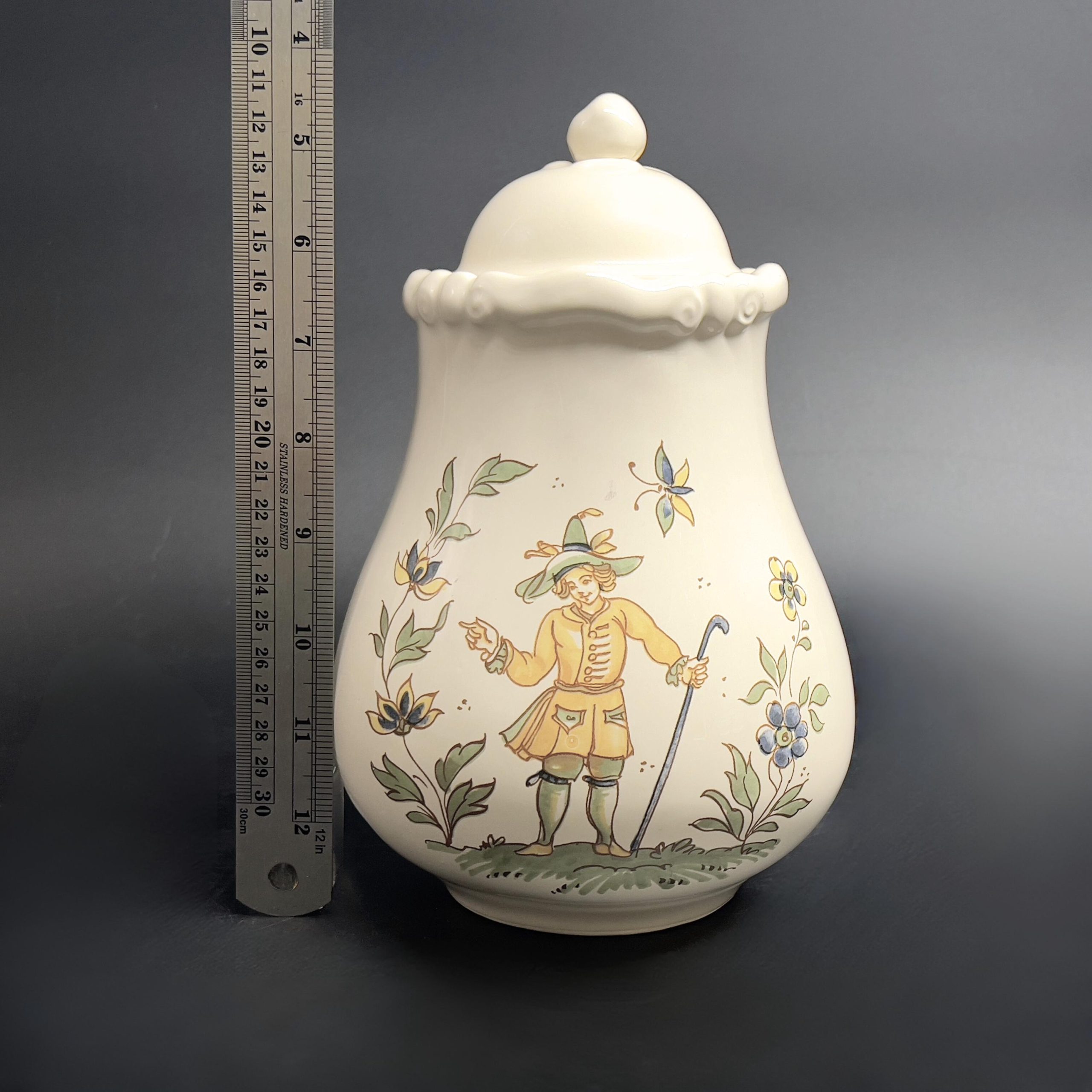 Vintage Moulin des Loups Jar: French Provincial Pottery with Shepherd - Image 9