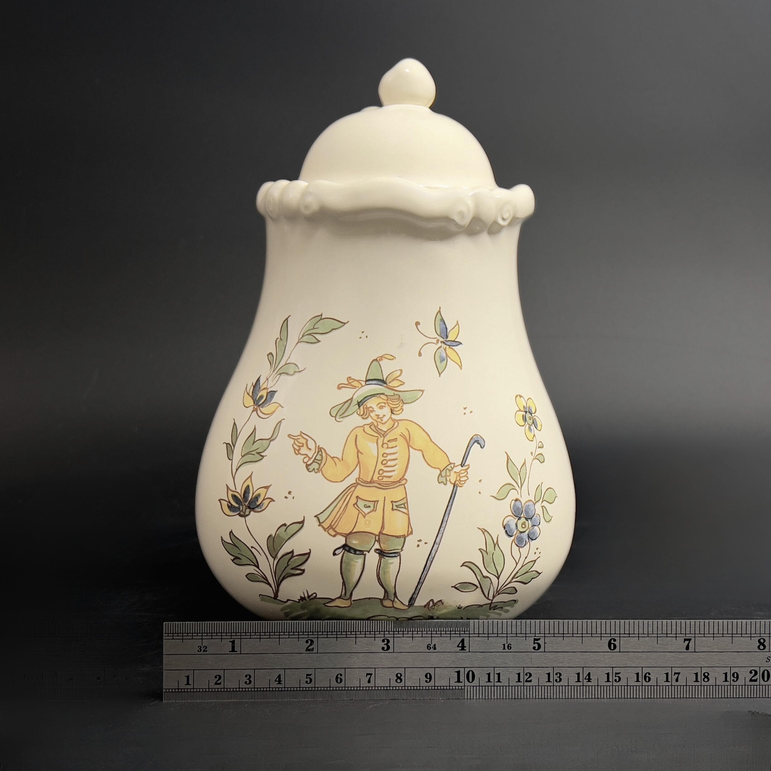 Vintage Moulin des Loups Jar: French Provincial Pottery with Shepherd - Image 10