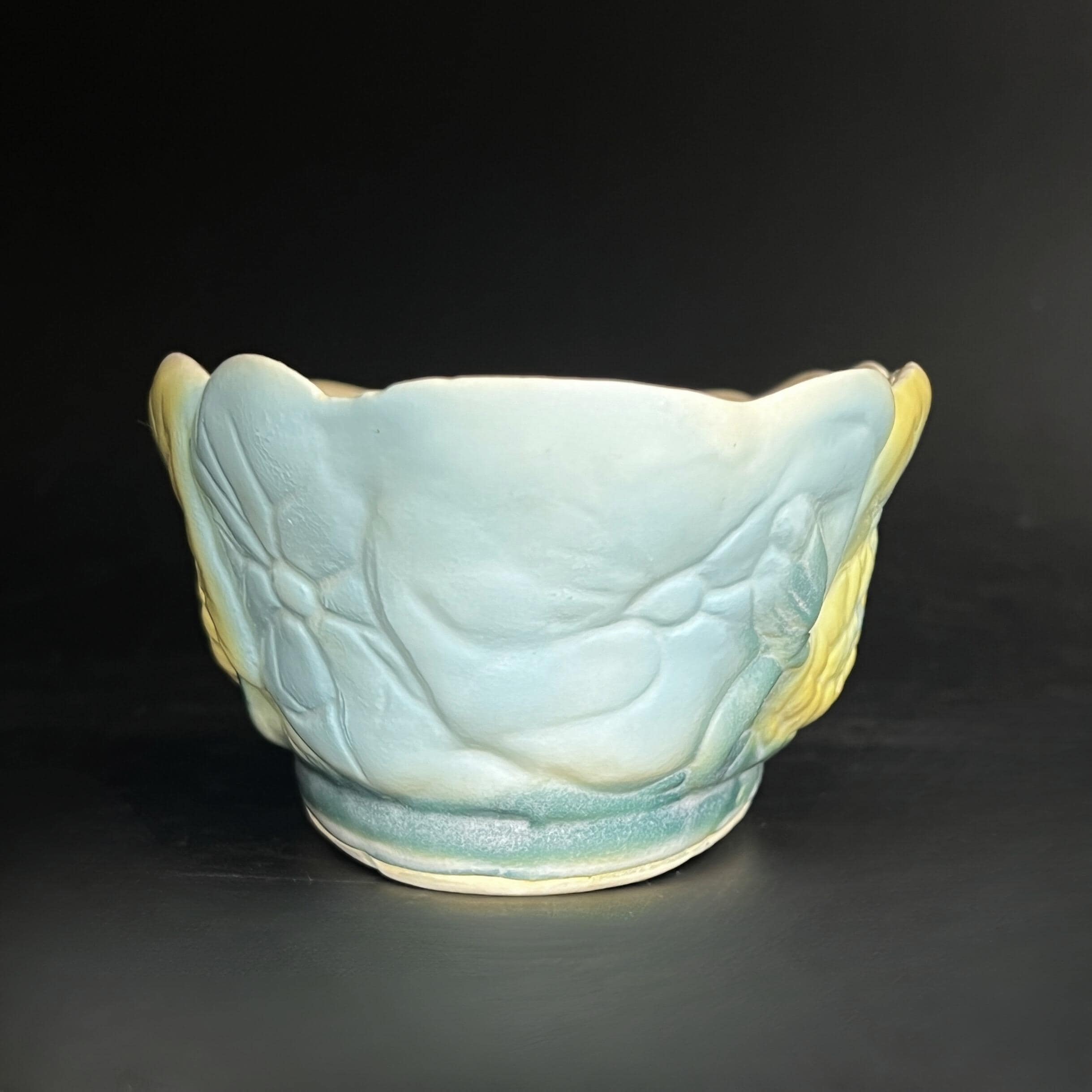Vintage Cookson Pottery Planter: Yellow & Blue Floral, Mid-Century Collectible - Image 7