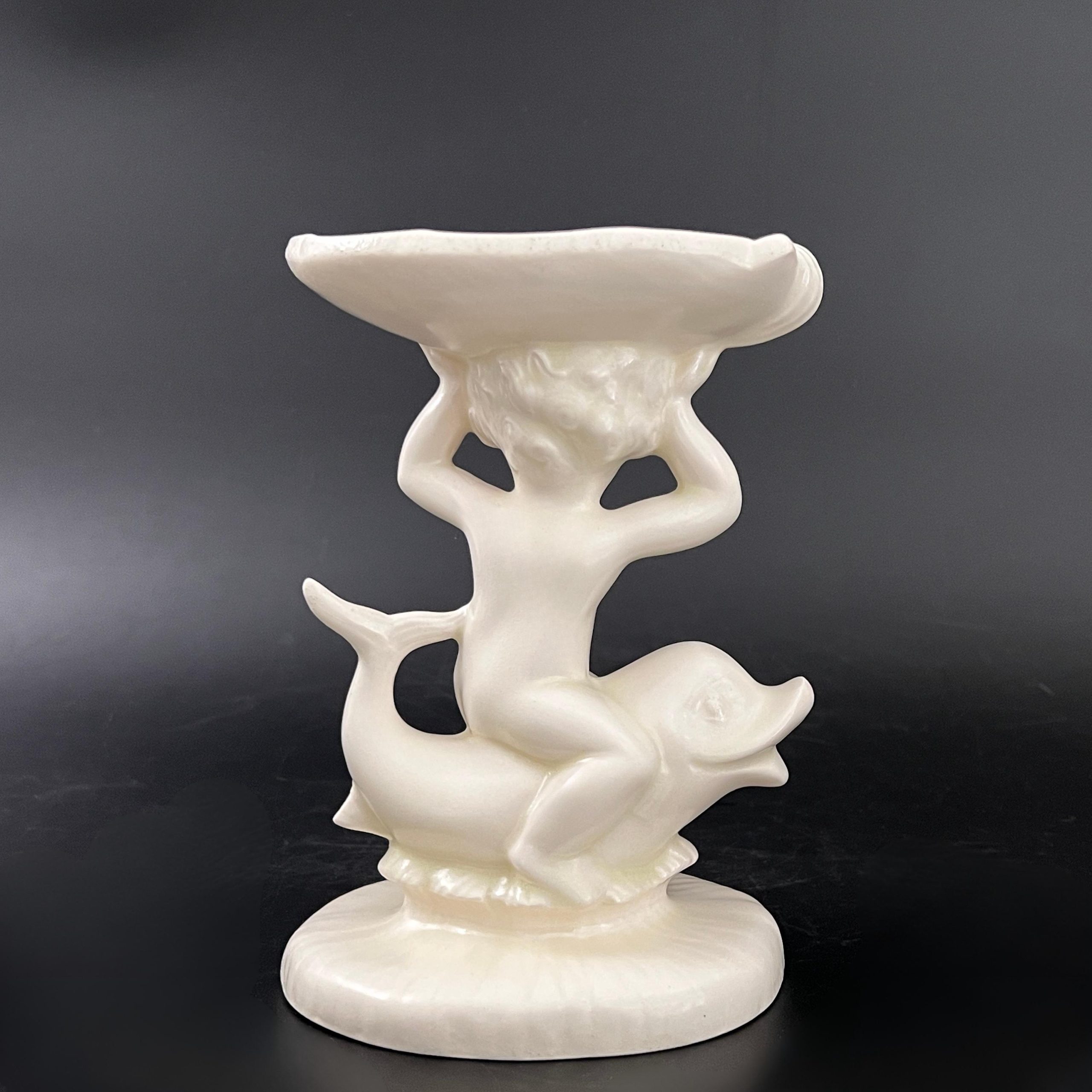 Vintage Holland Mold Cherub Dolphin Soap Dish: White Ceramic Eclectic Decor - Image 5