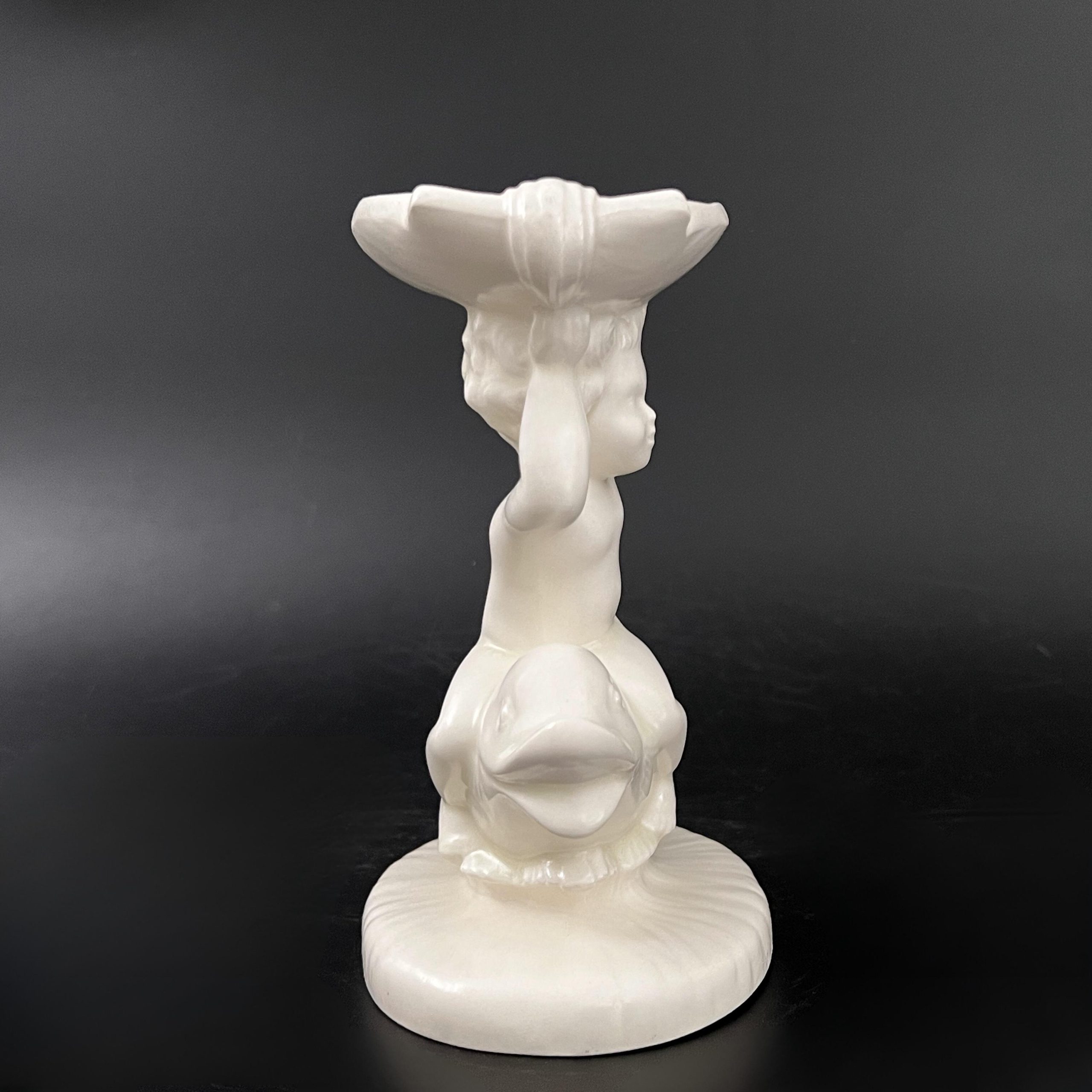 Vintage Holland Mold Cherub Dolphin Soap Dish: White Ceramic Eclectic Decor - Image 4