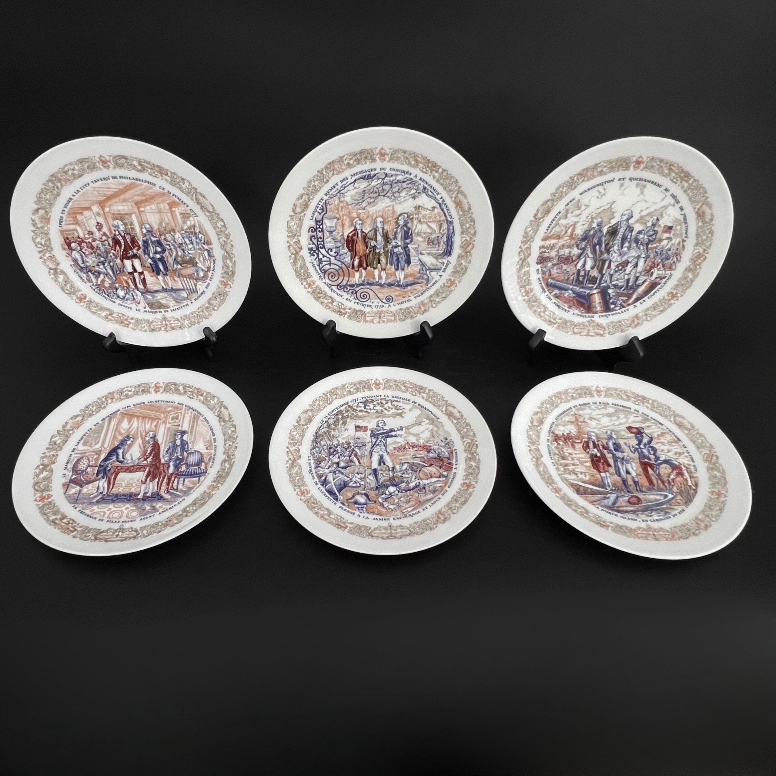 Limoges Porcelain Wall Plates: Lafayette Legacy, American Revolution Scenes, Set of 6 - Image 9