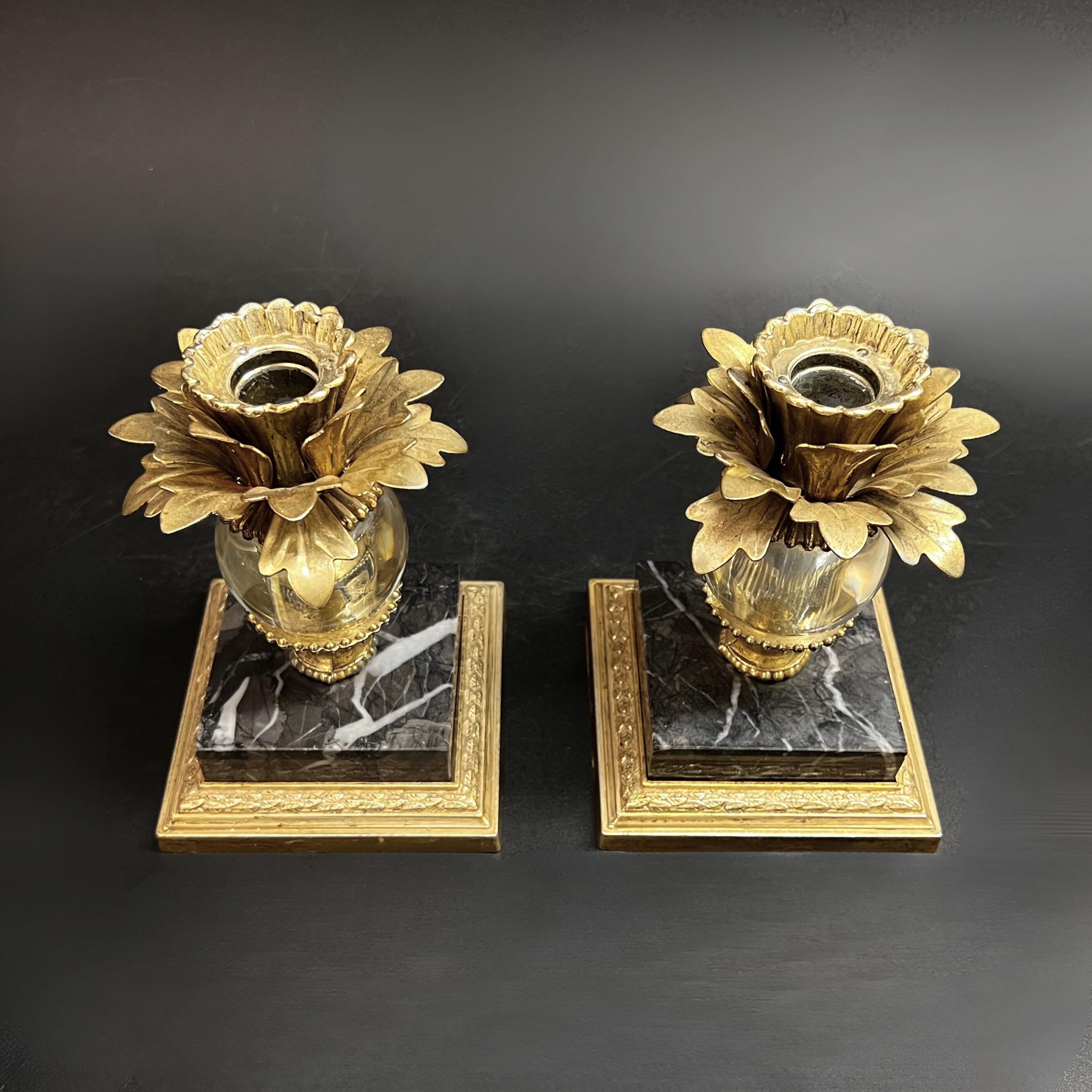 Vintage Brass Pineapple Candle Holders: Hollywood Regency Marble Base Pair - Image 8