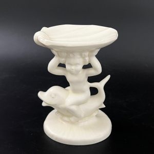 Vintage Holland Mold Cherub Dolphin Soap Dish: White Ceramic Eclectic Decor