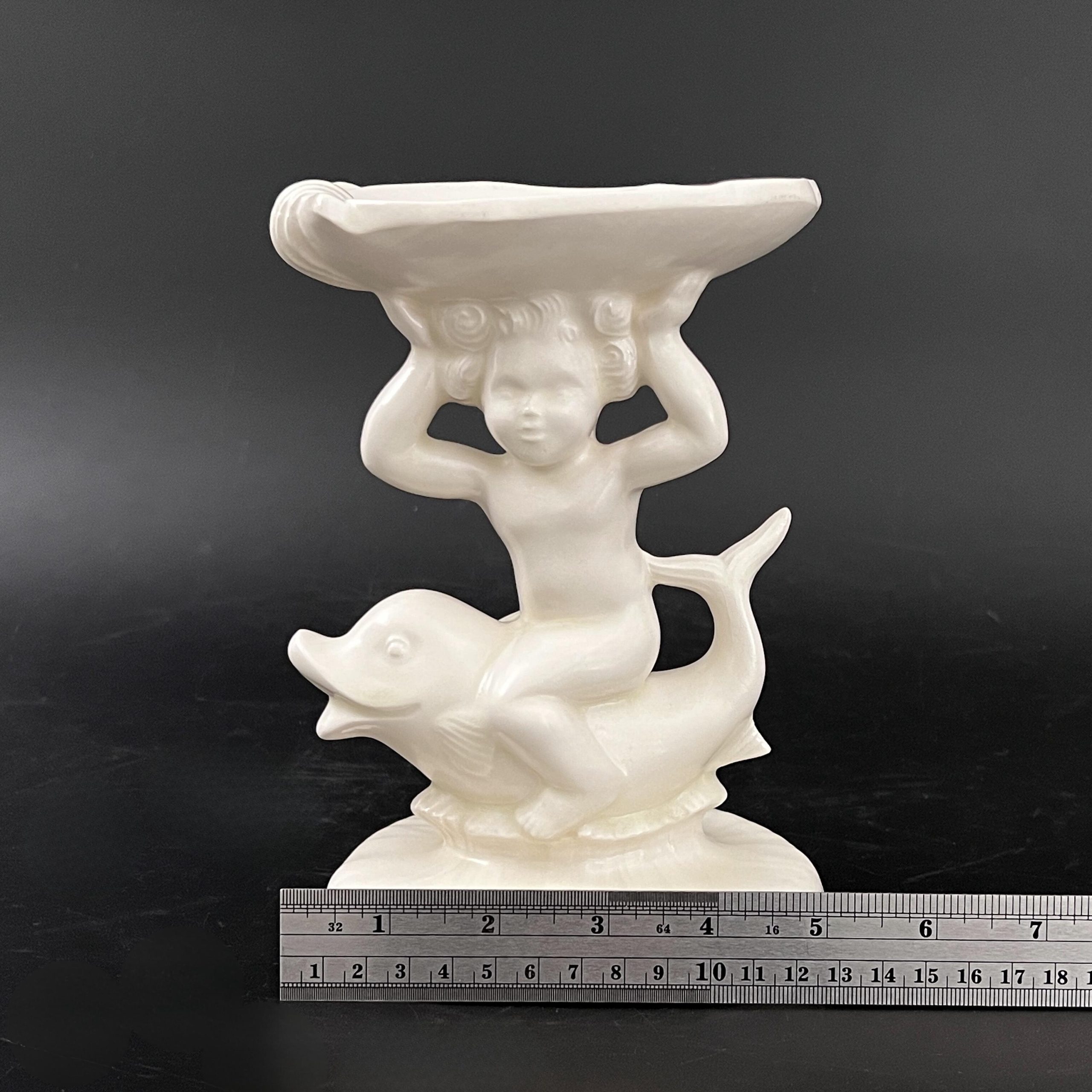 Vintage Holland Mold Cherub Dolphin Soap Dish: White Ceramic Eclectic Decor - Image 10