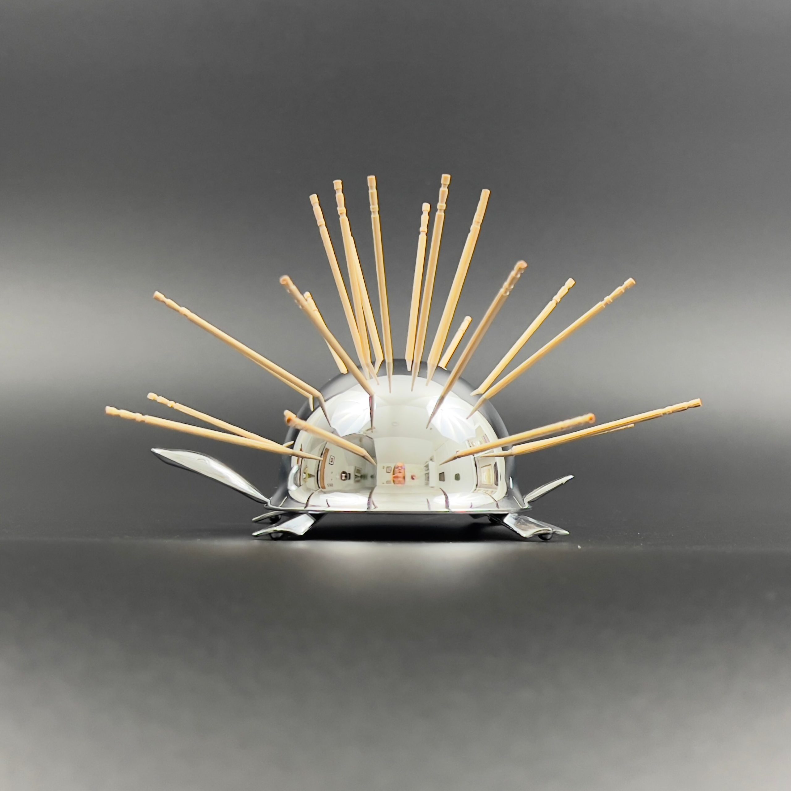 Vintage Irvinware Chrome Turtle Toothpick Holder: Midcentury Barware - Image 4