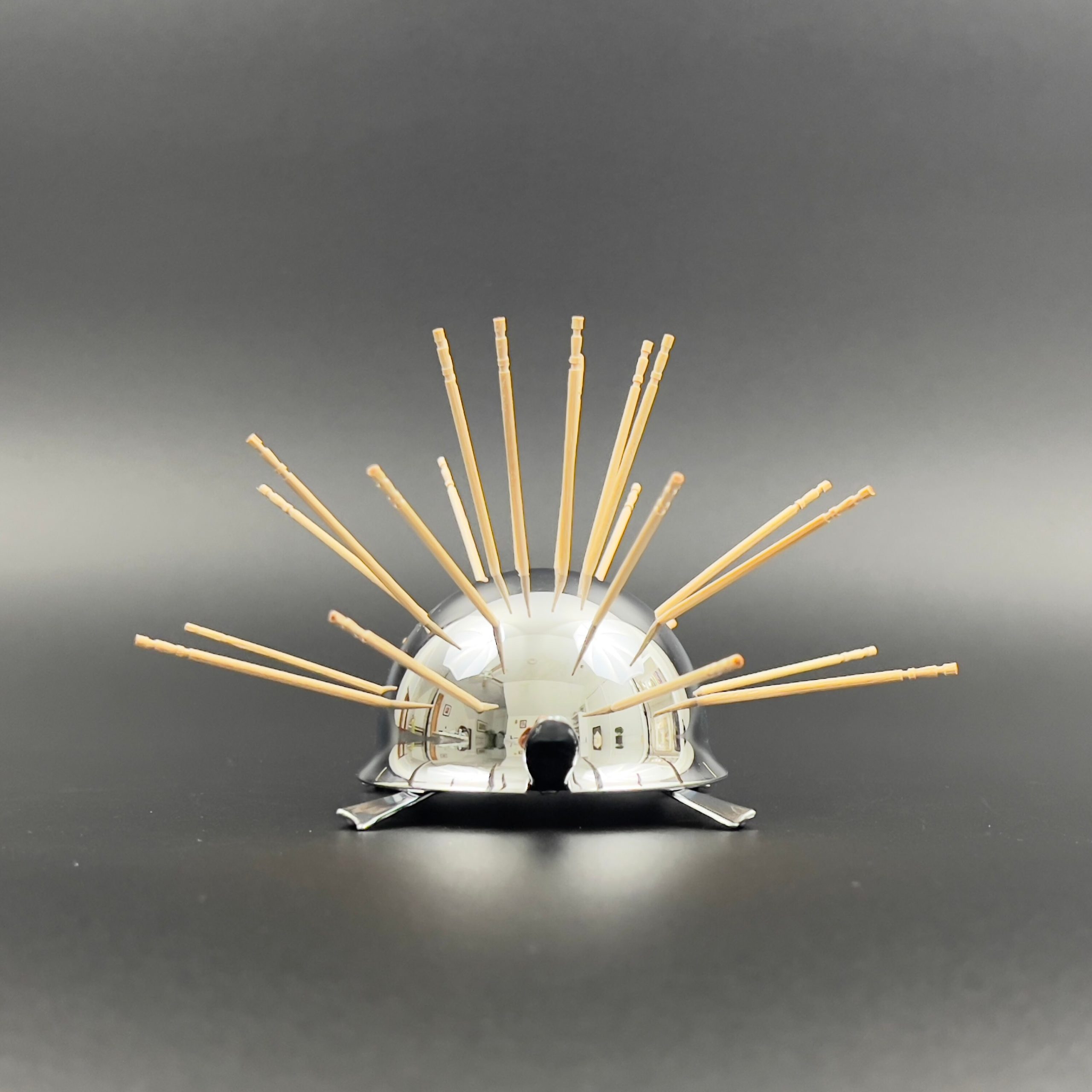 Vintage Irvinware Chrome Turtle Toothpick Holder: Midcentury Barware - Image 5